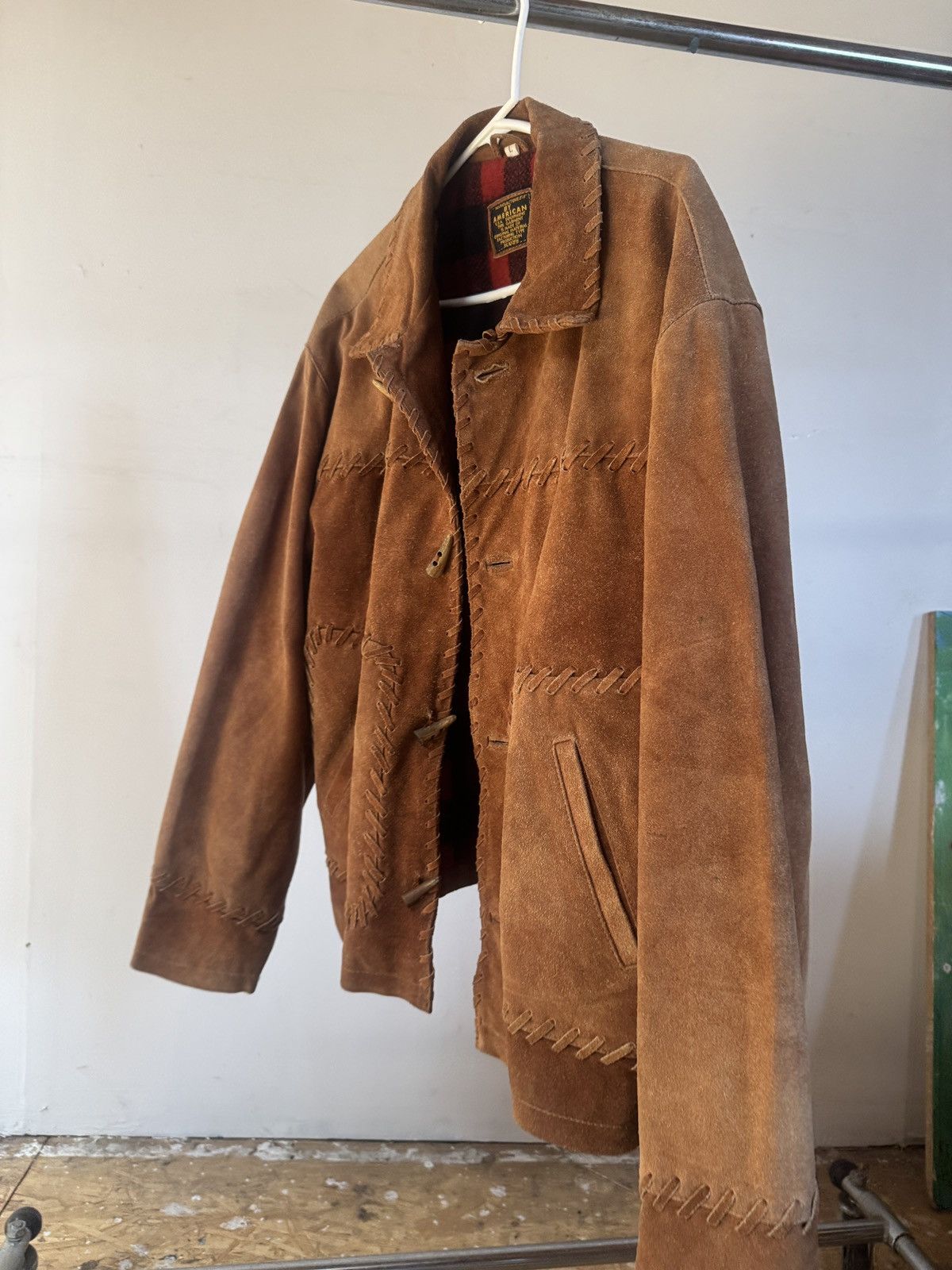 Designer American Vintage Suede Leather Jacket w/ Whipstitch Size US L / EU 52-54 / 3 - 5 Thumbnail