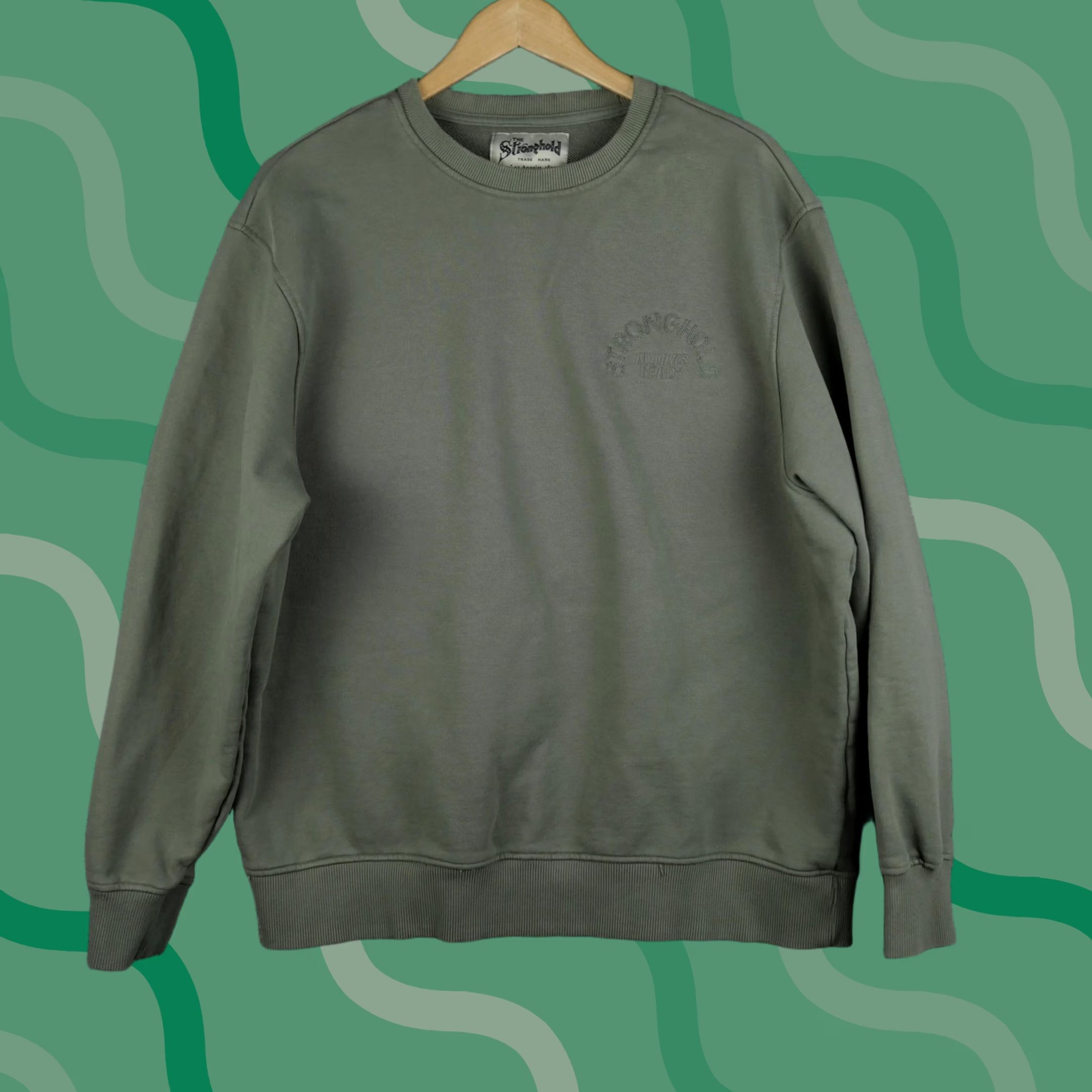 Vintage The Stronghold Sweatshirt Mens XL Green Graphic Print Pullover Always Ready Crewneck Embroidered Logo Tiger Back Graphic Vintage No Size US XL / EU 56 / 4 - 1 Thumbnail
