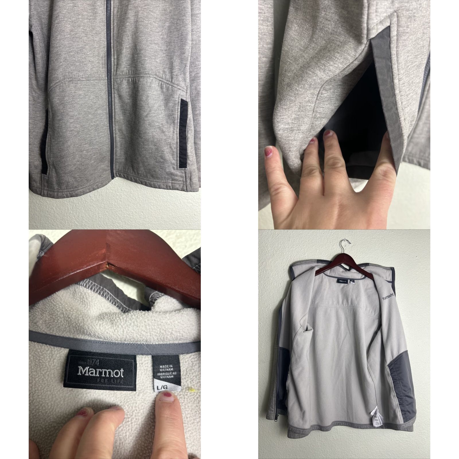 Marmot Marmot Windbreaker Jacket Mens Large Gray Windstopper Polyester Nylon Cotton L Regular Size US L / EU 52-54 / 3 - 8 Thumbnail