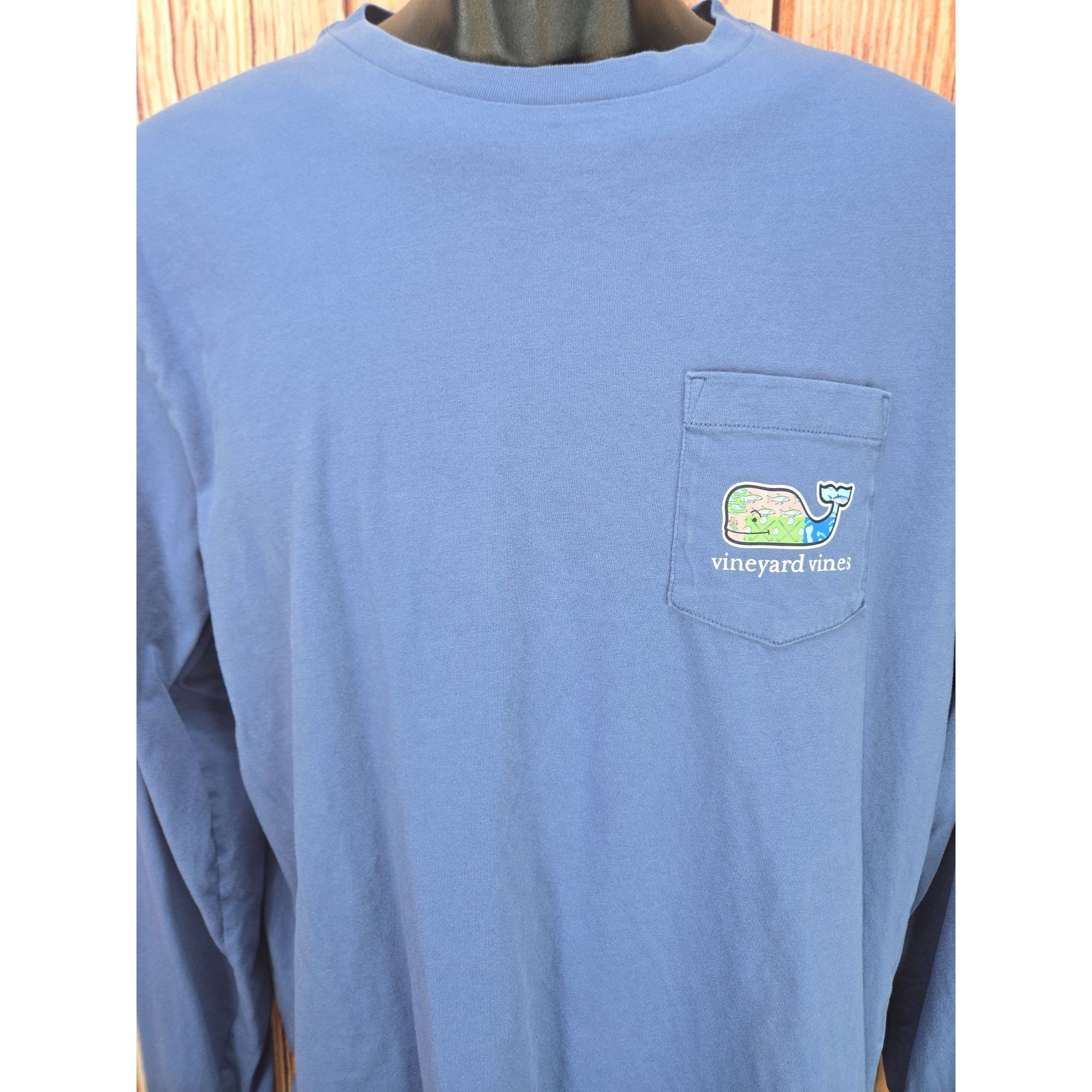 Vineyard Vines Vineyard Vines Mens Blue Long Sleeve Pocket T-Shirt Whale Lo Size US M / EU 48-50 / 2 - 2 Thumbnail