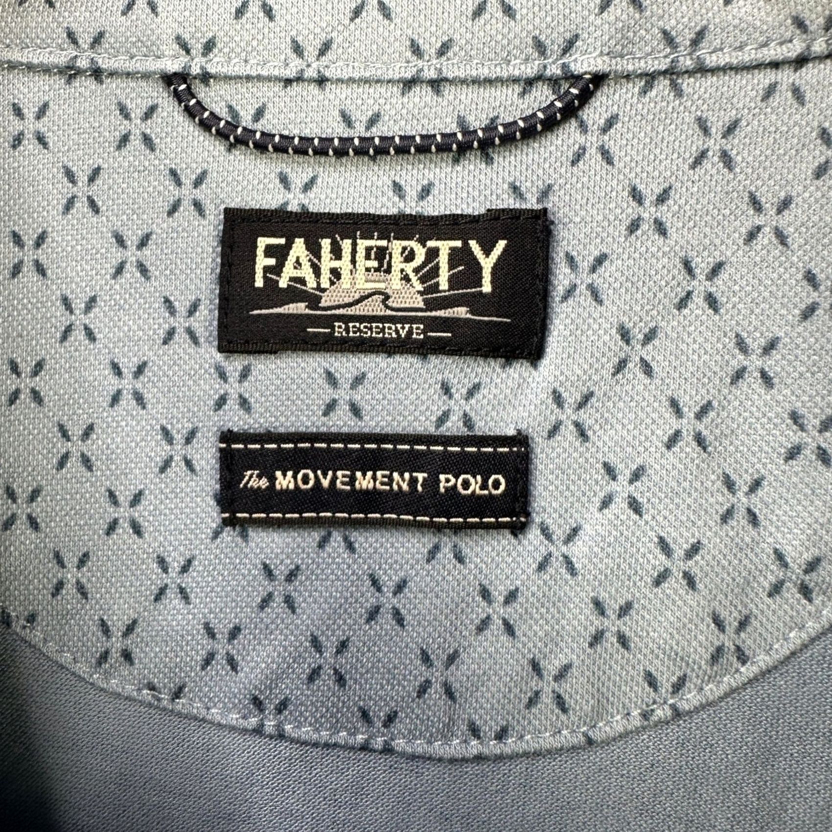 Faherty Faherty Reserve The Movement Polo Shirt Mens XXL Blue Geometric Print Size US XXL / EU 58 / 5 - 4 Thumbnail