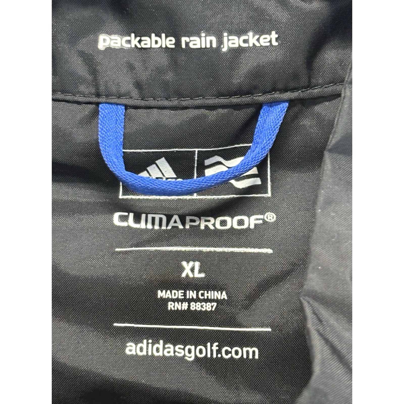 Adidas Adidas Wind Rain Jacket / Windbreaker Black Mens XL Packable Waterproof ClimaProof Golf Size US XL / EU 56 / 4 - 5 Thumbnail