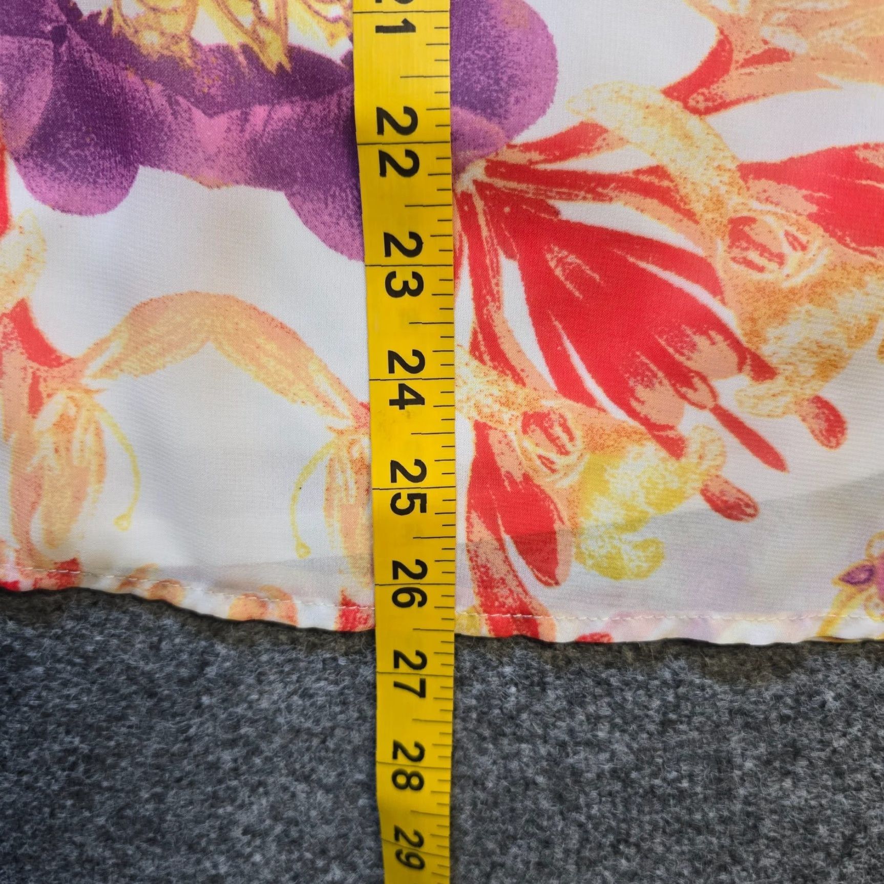 Vintage Adiva Top Womens Size S Purple Yellow Floral Abstract Sheer Tunic Casual Blouse Shirt Size S / US 4 / IT 40 - 6 Thumbnail
