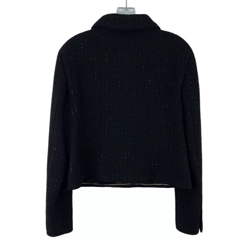Chanel Chanel 25K black woven sequin tweed wool lapel single-brea Size XL / US 12-14 / IT 48-50 - 2 Thumbnail