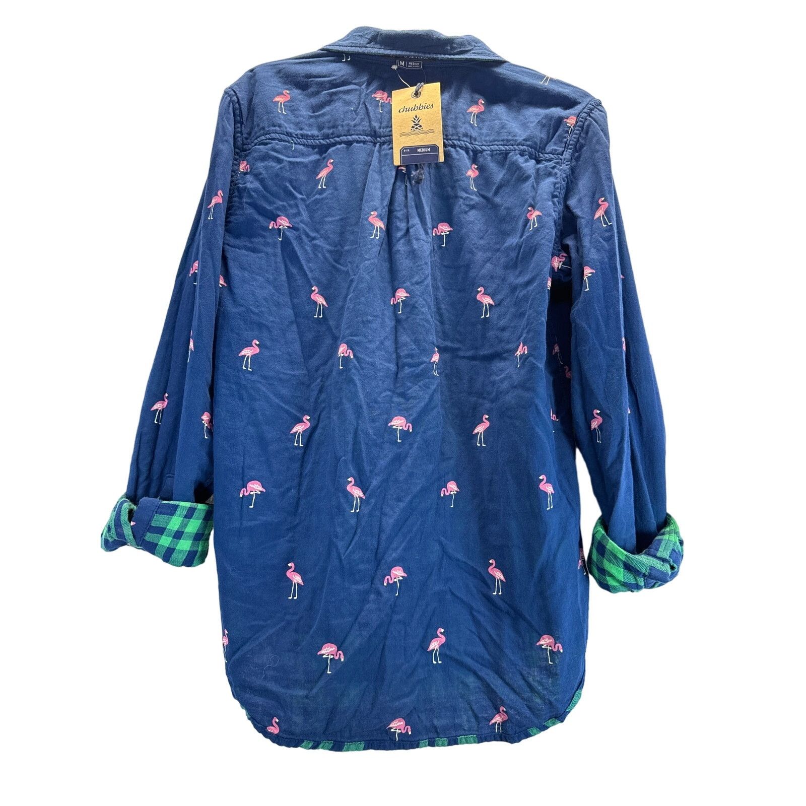 Chubbies Chubbies Grn Plaid Blue Flamingo Pearl Snaps Shirt men sz M Size US M / EU 48-50 / 2 - 8 Thumbnail