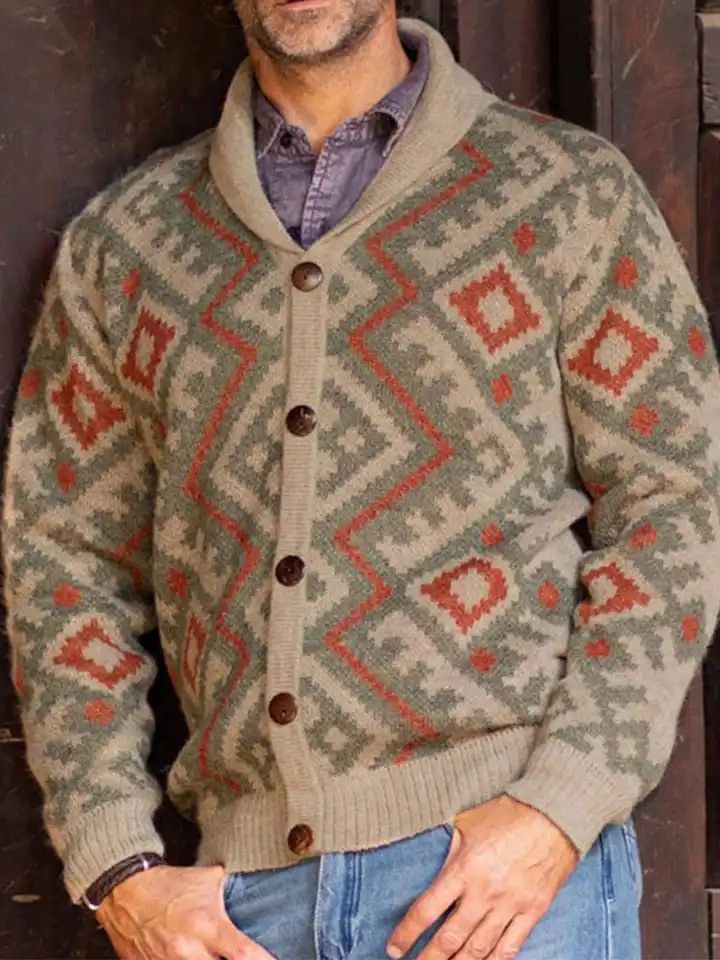Japanese Brand Collar Long Sleeve Cardigan Knit Jacket Size US L / EU 52-54 / 3 - 1 Thumbnail