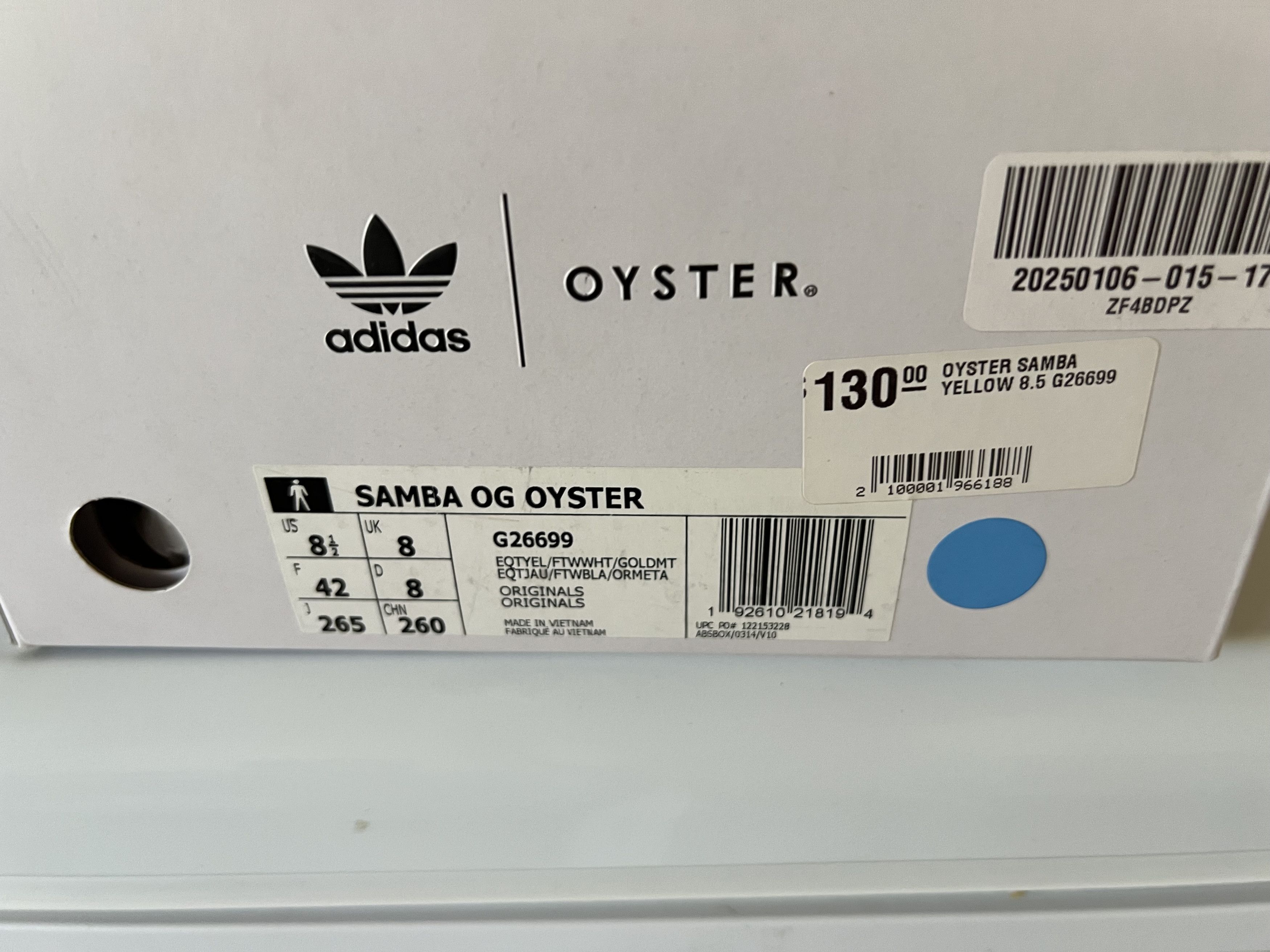 Adidas Adidas Samba OG Oyster Yellow Size US 8.5 / EU 41-42 - 4 Thumbnail
