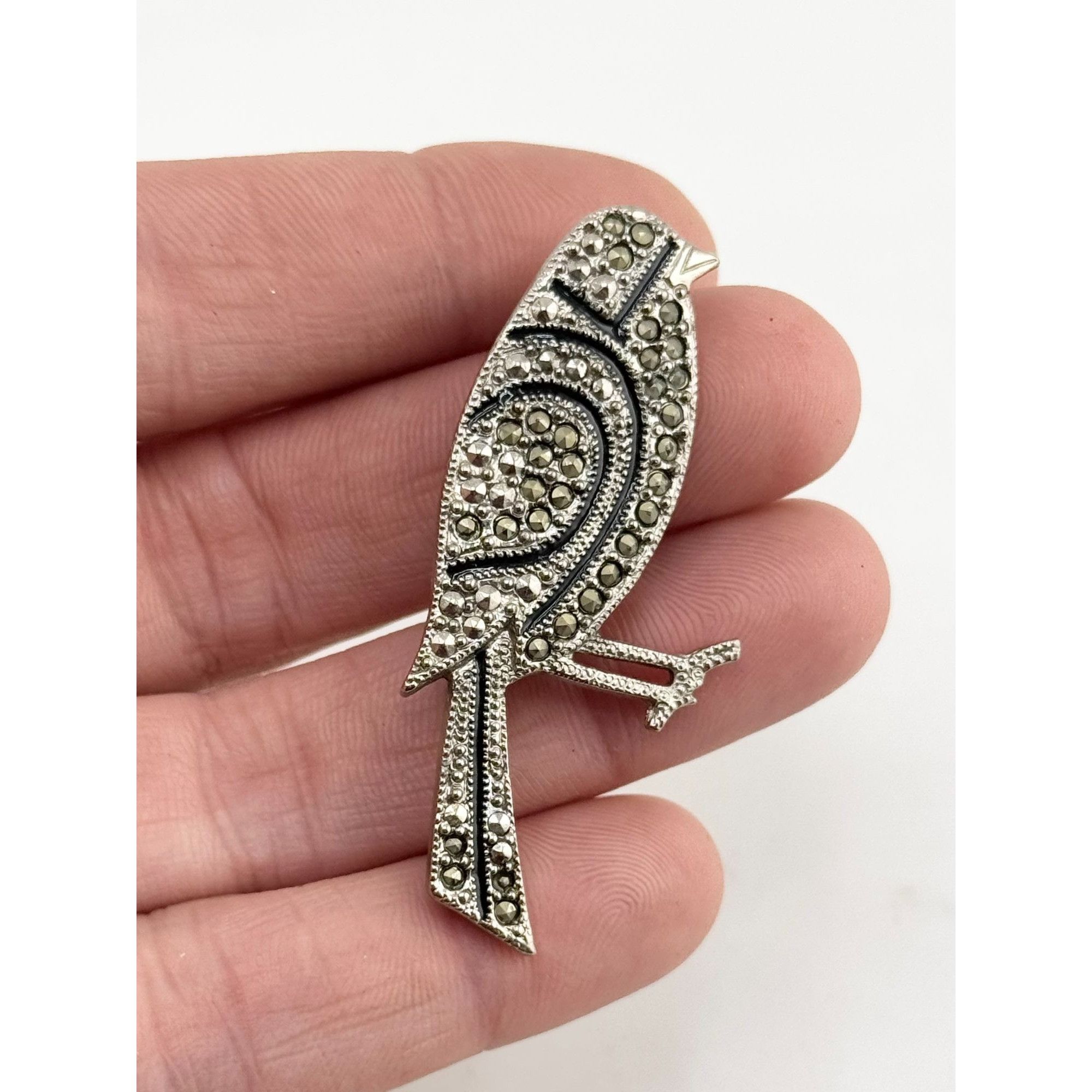 Vintage Vintage silver tone parrot bird brooch pin Size ONE SIZE - 3 Thumbnail