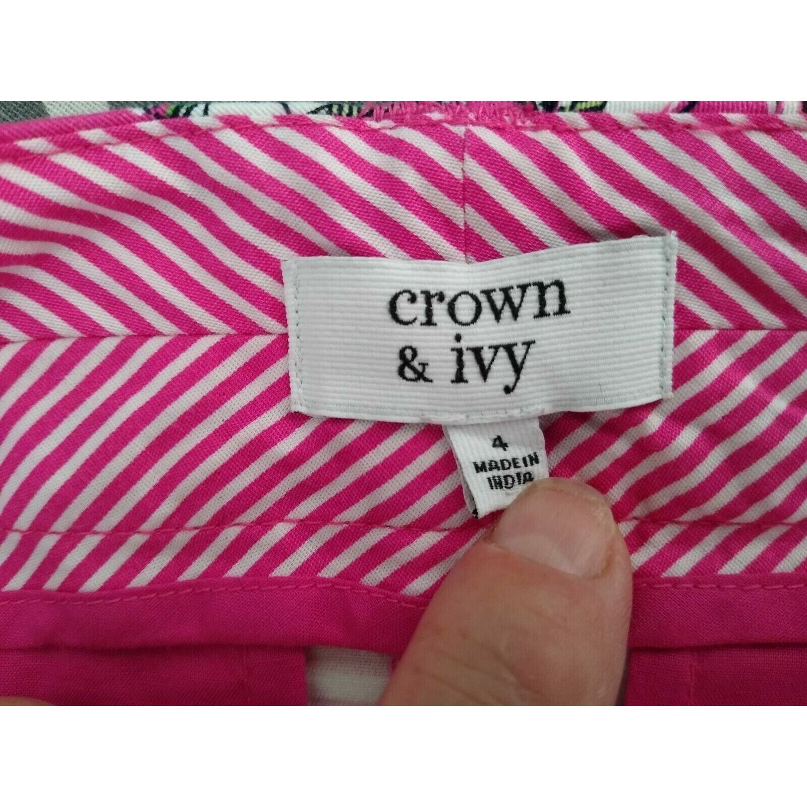 Crown Cap New Crown & Ivy Shorts 4 Women's Stretch Striped Elephants Size 27" / US 4 / IT 40 - 3 Thumbnail
