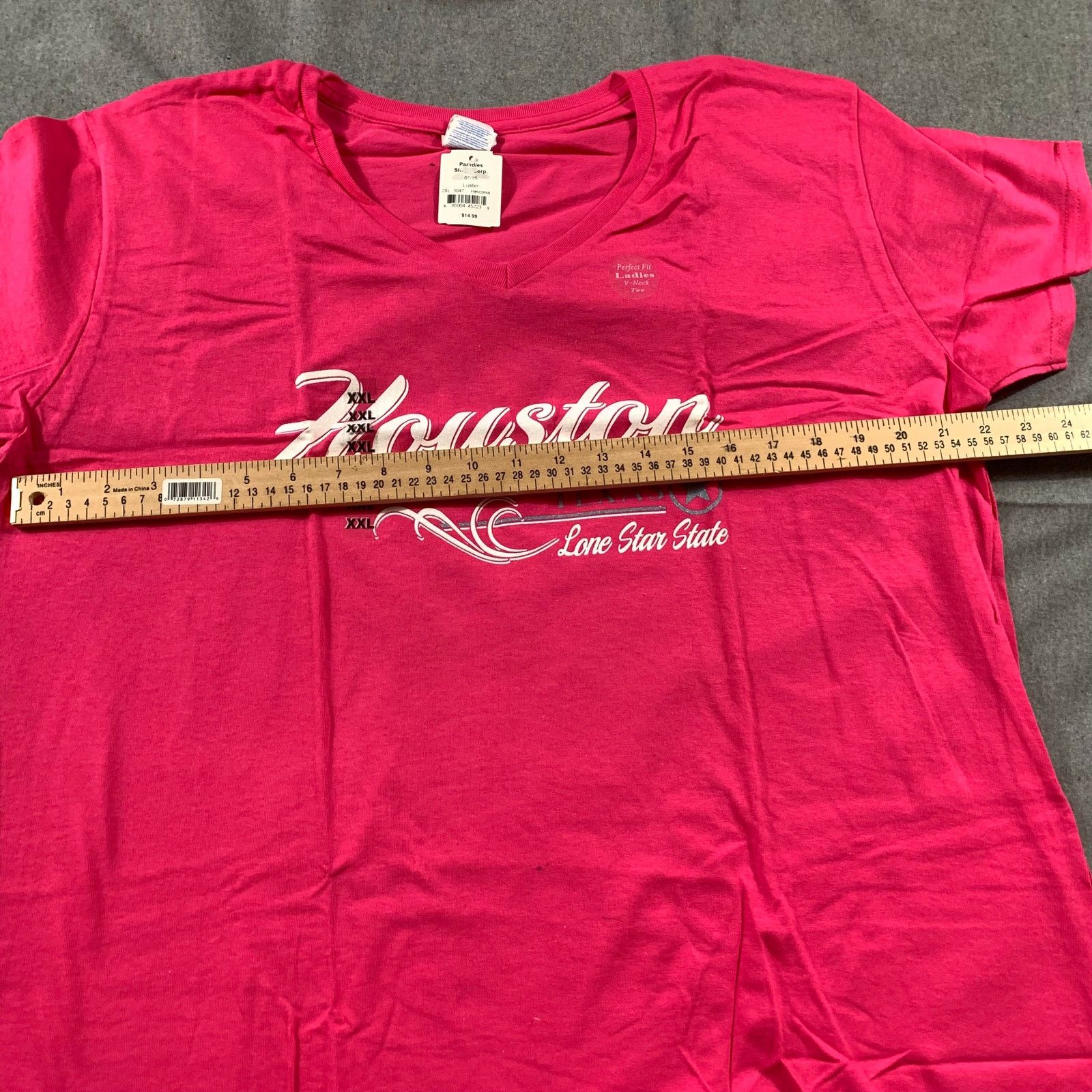 Gildan Houston Pink Shirt Women 2XL Casual T Shirt Ladies Size XXL / US 16-18 / IT 52-54 - 3 Thumbnail