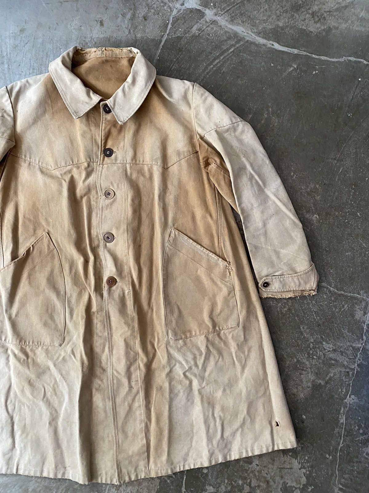 Vintage Vintage 1940s Canvas French Raincoat Hunting Jacket Kapital Size US L / EU 52-54 / 3 - 6 Thumbnail
