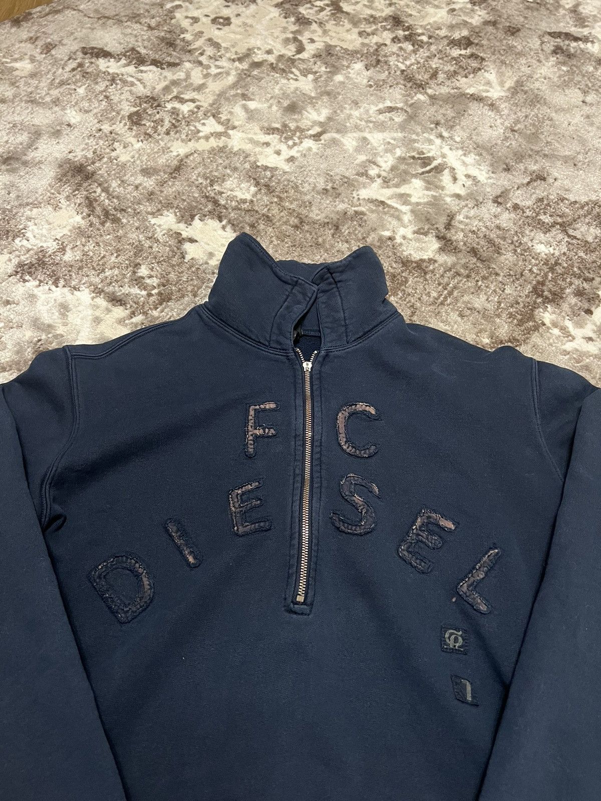 Diesel × Vintage Vintage 90s Diesel Y2k Big logo Rare 1/2 Zip sweatshirt Size US M / EU 48-50 / 2 - 4 Thumbnail