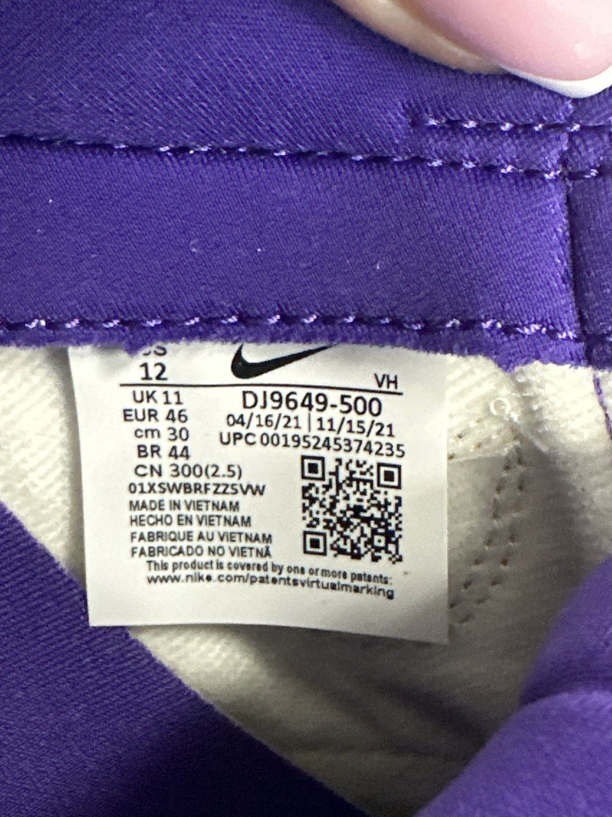 Nike Nike Dunk Low Union Passport Pack Court Purple Size US 12 / EU 45 - 2 Thumbnail