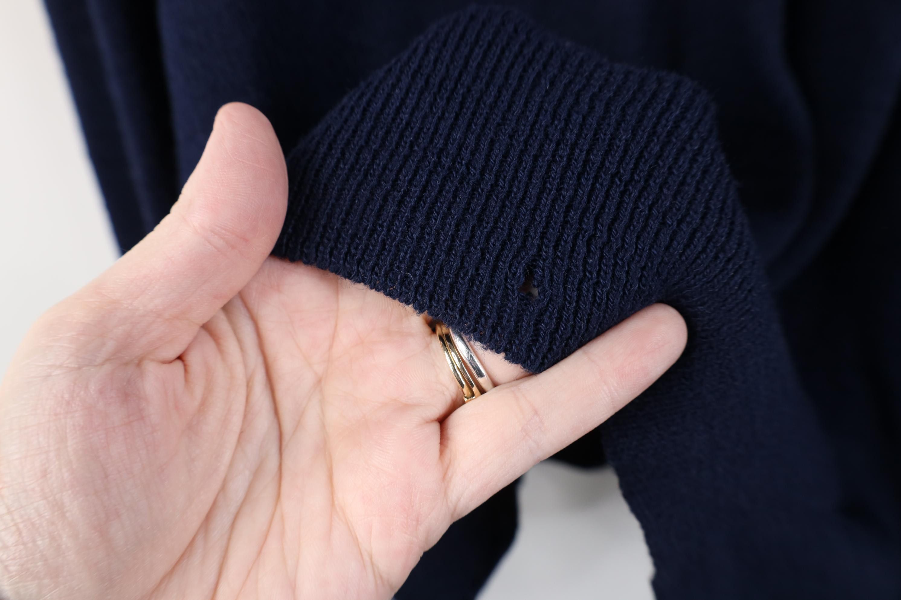 Vintage Vintage 70s Streetwear Blank Knit V-Neck Sweater Navy Blue Size US XL / EU 56 / 4 - 5 Thumbnail