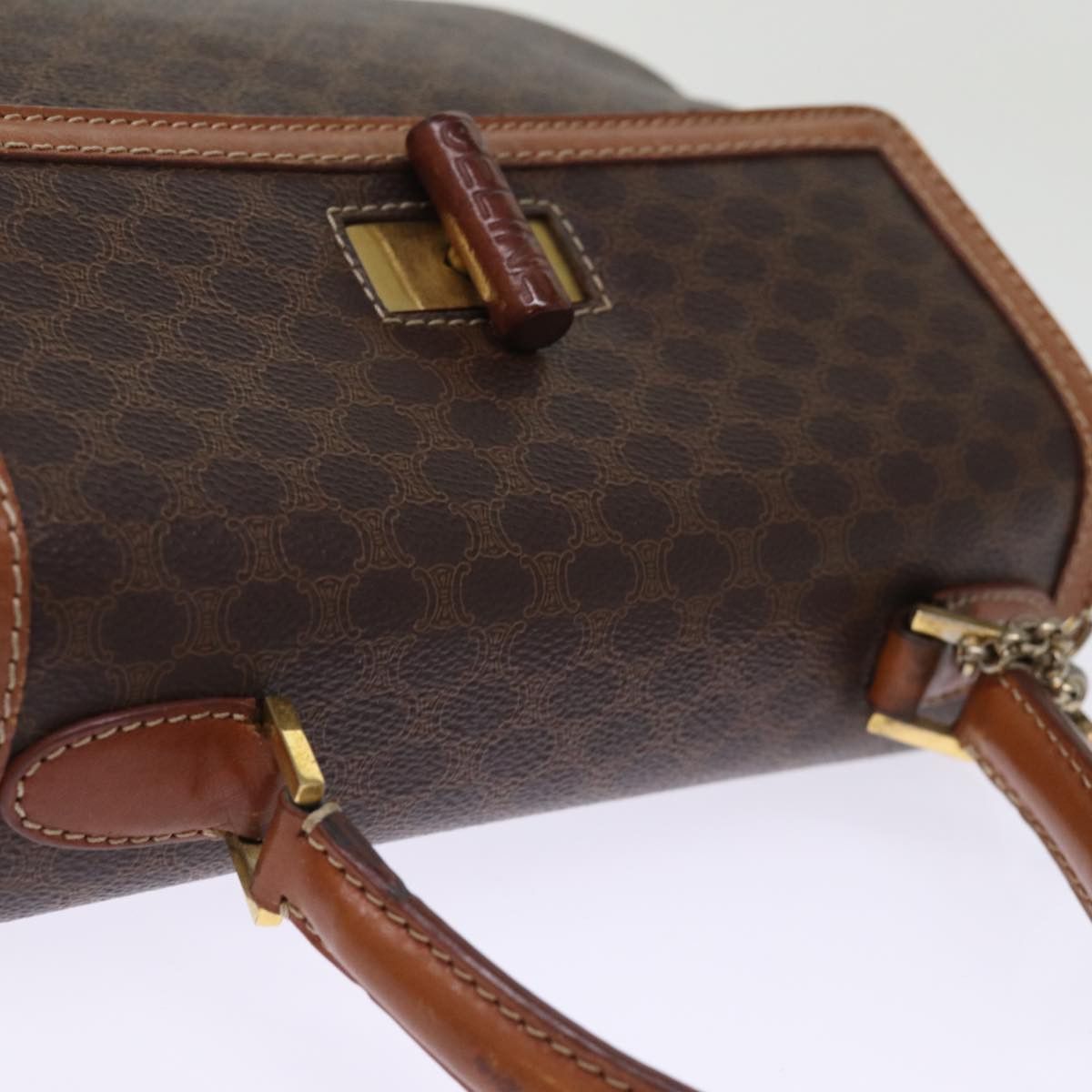 Celine CELINE Macadam Canvas Hand Bag Pvc Brown Size ONE SIZE - 6 Thumbnail