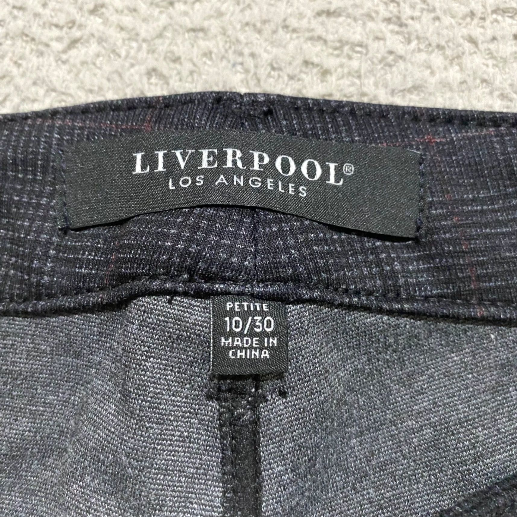 Vintage Liverpool Jeans Liverpool 10P Pants Black Plaid Mid Rise Skinny Ankle Petite Womens Size 29" - 3 Thumbnail