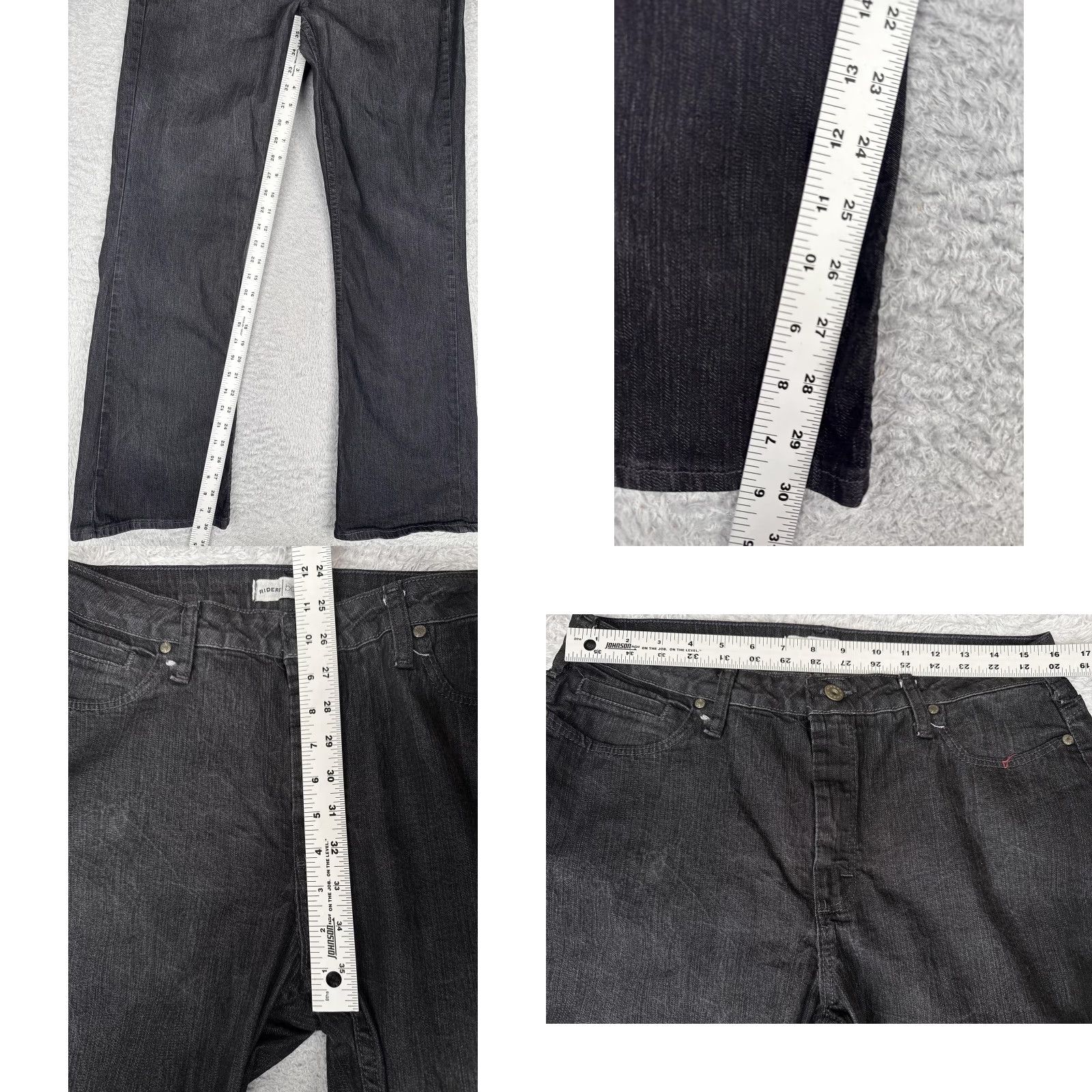 Lee Riders By Lee Jeans Womens 12 Black High Rise Bootcut Denim Stretch Charcoal Size 34" / US 12 / IT 48 - 8 Thumbnail