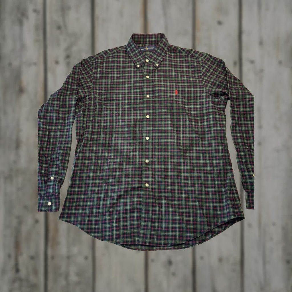 Ralph Lauren Ralph Lauren Shirt Green Button-Down Plaid Classic Preppy Mens L Size US L / EU 52-54 / 3 - 1 Thumbnail