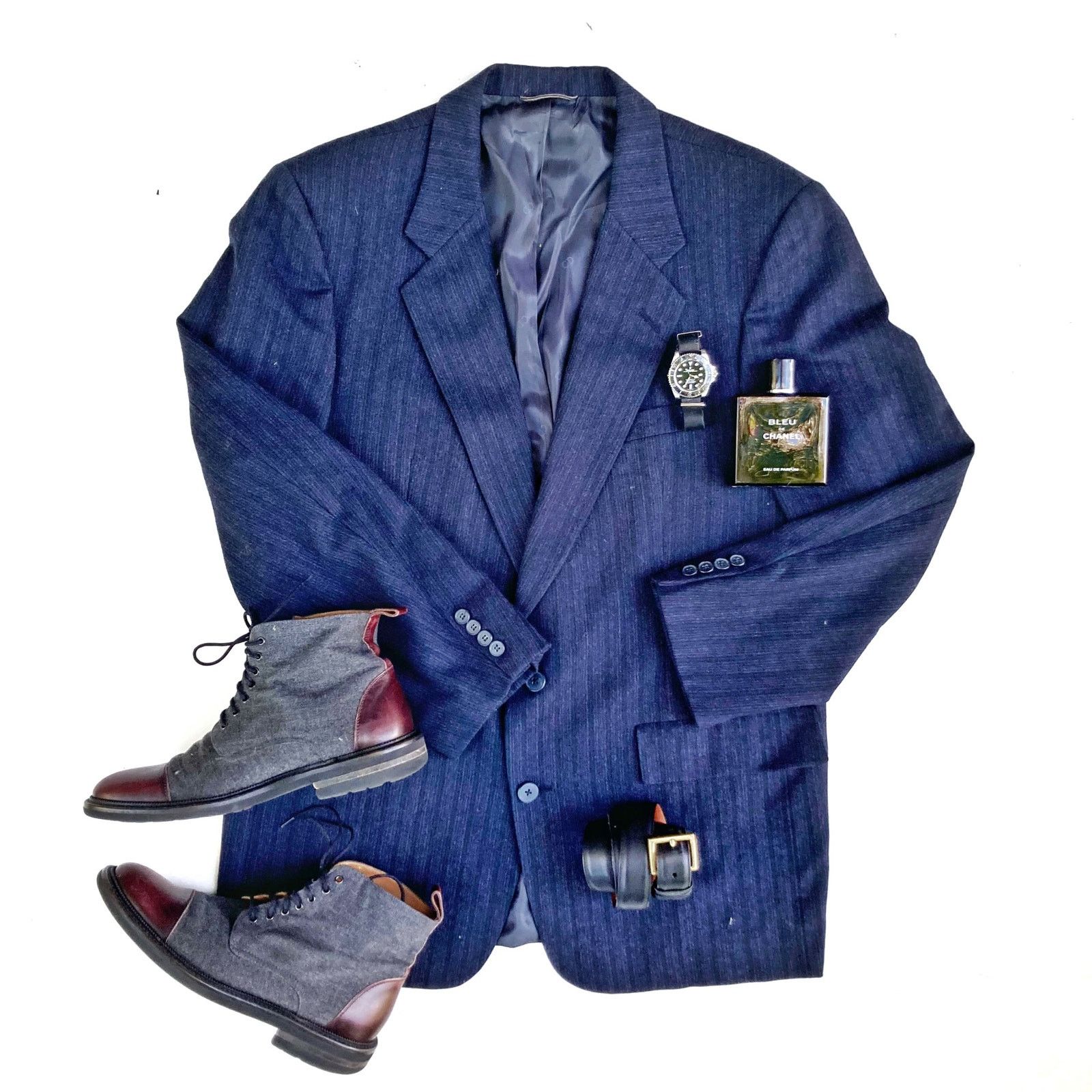 Christian Dior Monsieur Vintage Dior Navy Pinstripe Wool Dinner Jacket 42R | Classic Size 42R - 2 Thumbnail