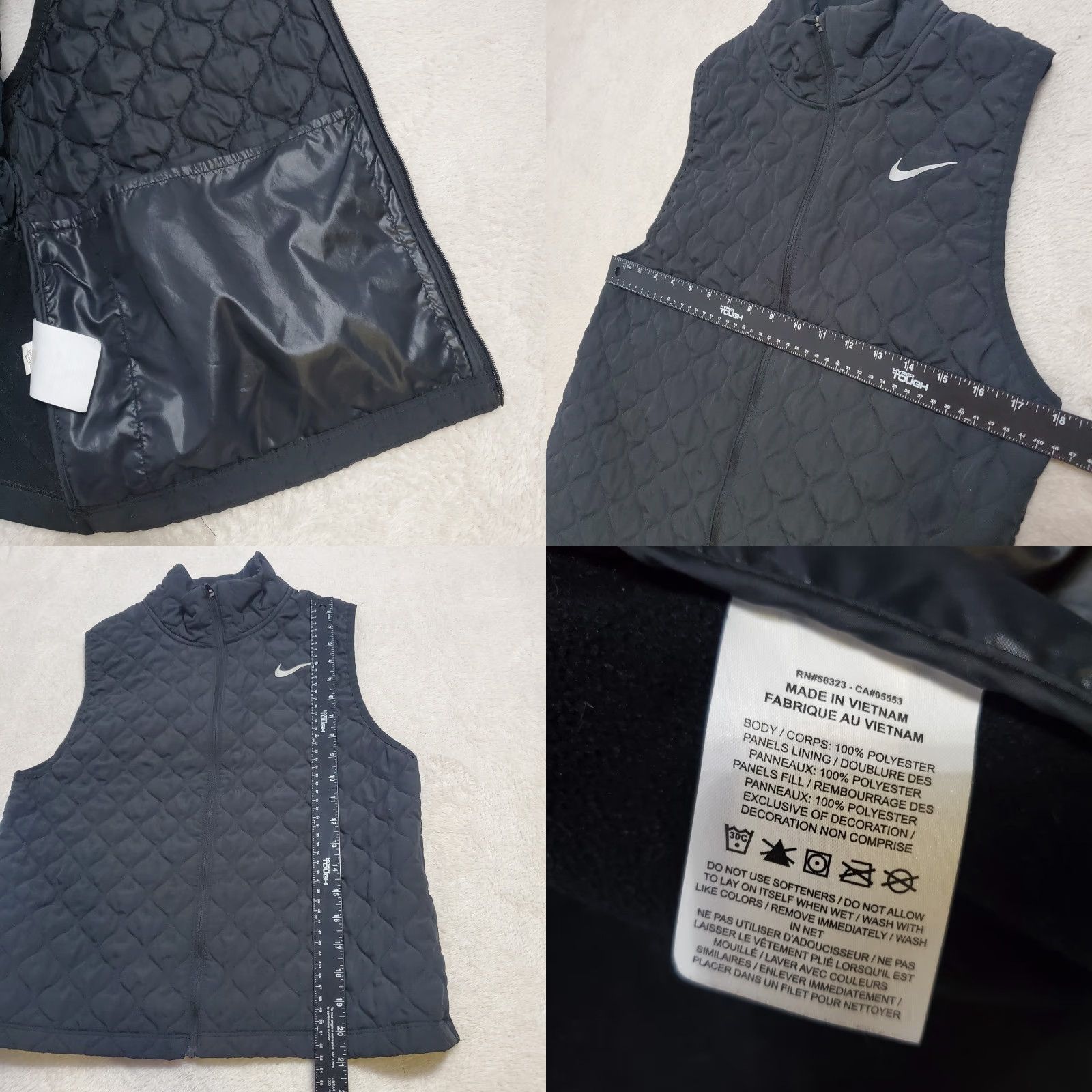 Nike Nike Aerolayer Vest Women M Black Full Zip Soft Shell Gilet Quilted Running Lightweight Pockets Size M / US 6-8 / IT 42-44 - 8 Thumbnail
