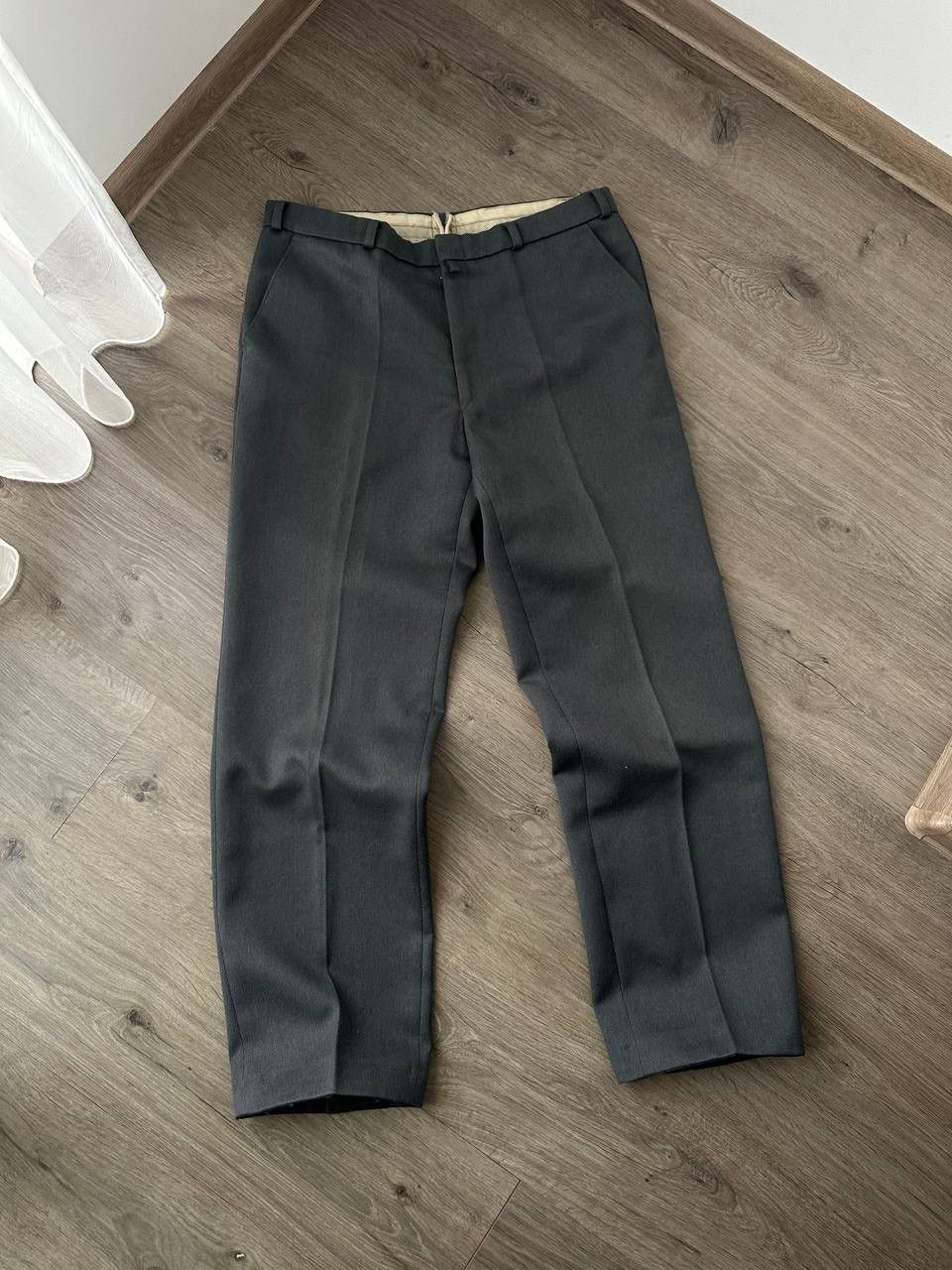 Japanese Brand × Vintage Vintage Antique Japanese Gray Wool Straight Pipes Pants Size 38R - 2 Thumbnail