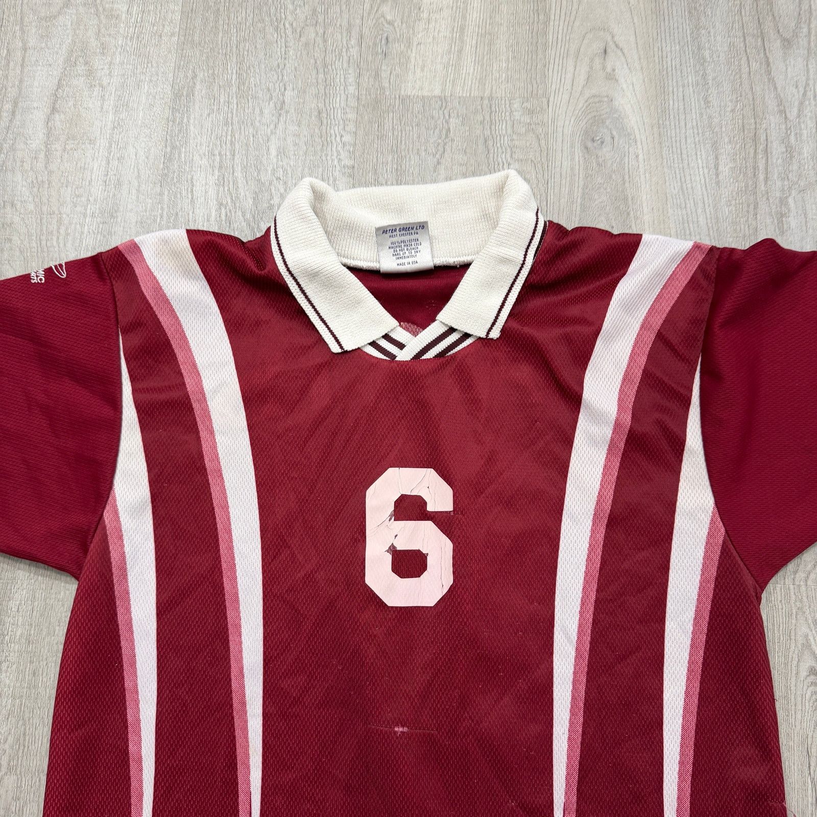 Vintage Vintage Dynamic Soccer Collared Jersey Small Red White 90s Size US S / EU 44-46 / 1 - 2 Thumbnail