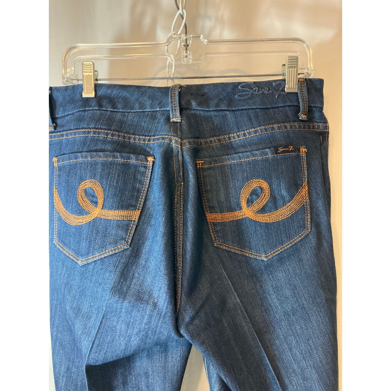 Seven 7 Seven7 Dark Blue Wash Denim High Rise Boot Cut Pants Jeans Size 32" / US 10 / IT 46 - 7 Thumbnail