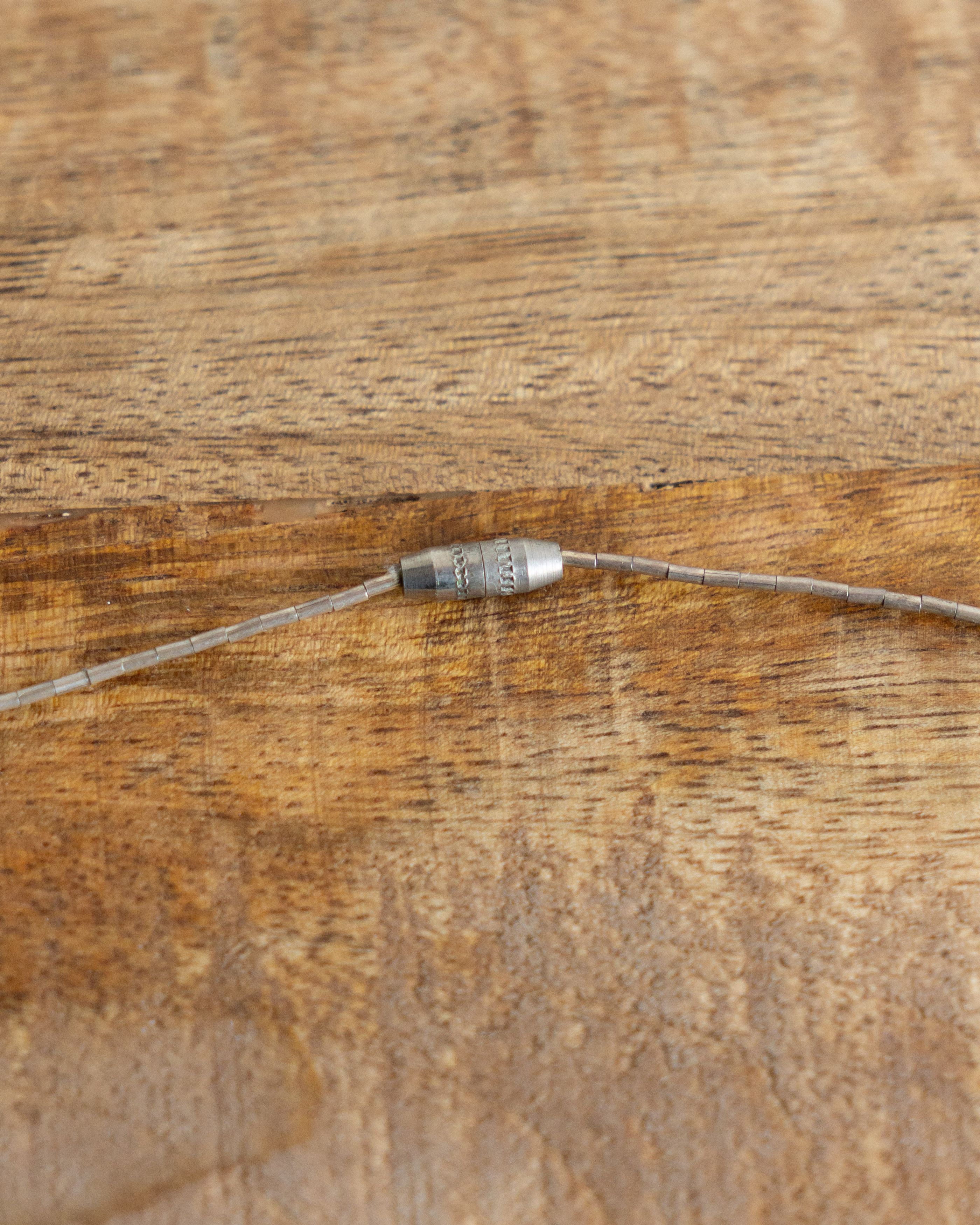 Jewelry Vintage Native American Zuni Necklace Sterling Silver Inlay Size ONE SIZE - 4 Thumbnail