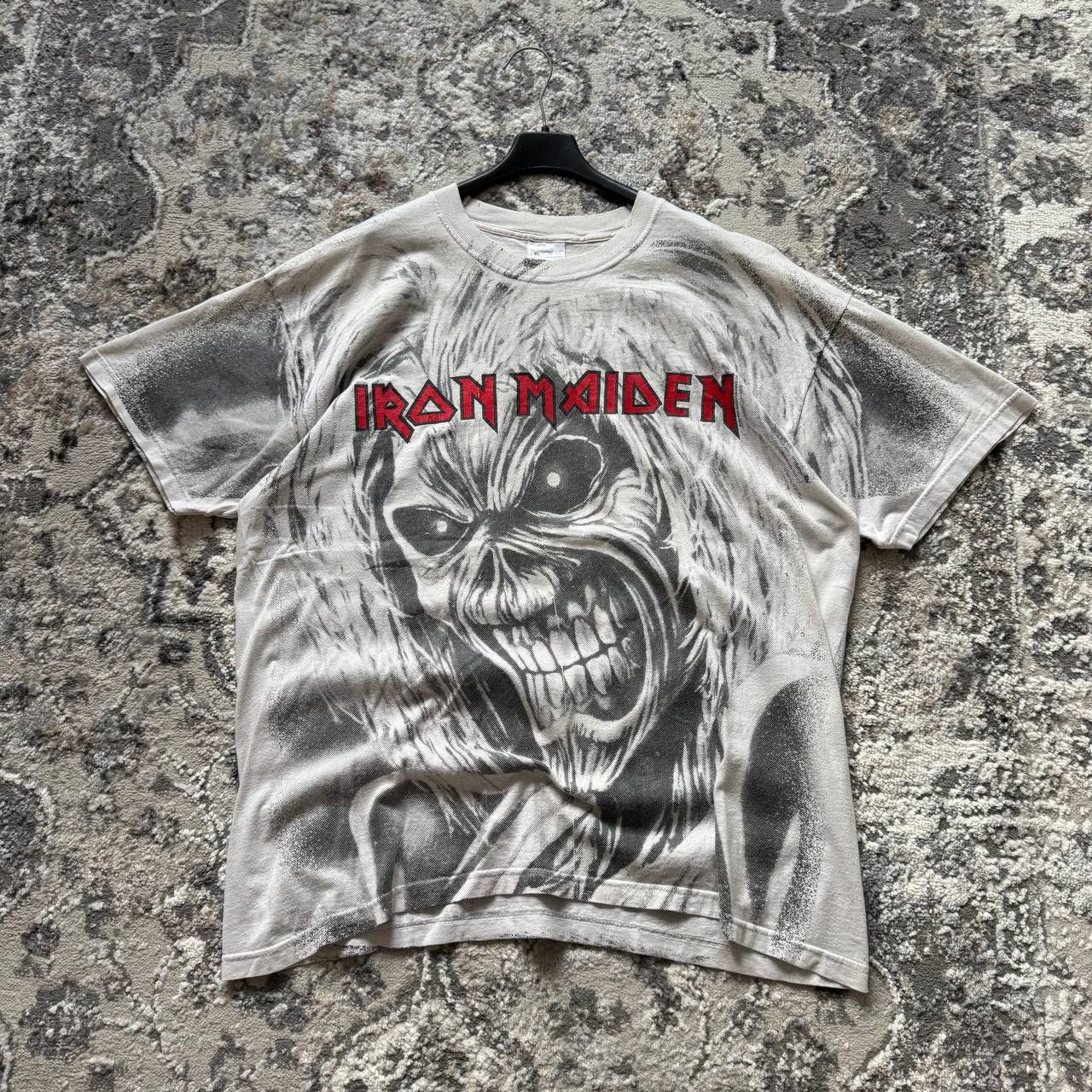 Band Tees Vintage Iron Maiden 90s All Over Axe Print Rare T Shirt Size US XL / EU 56 / 4 - 3 Thumbnail
