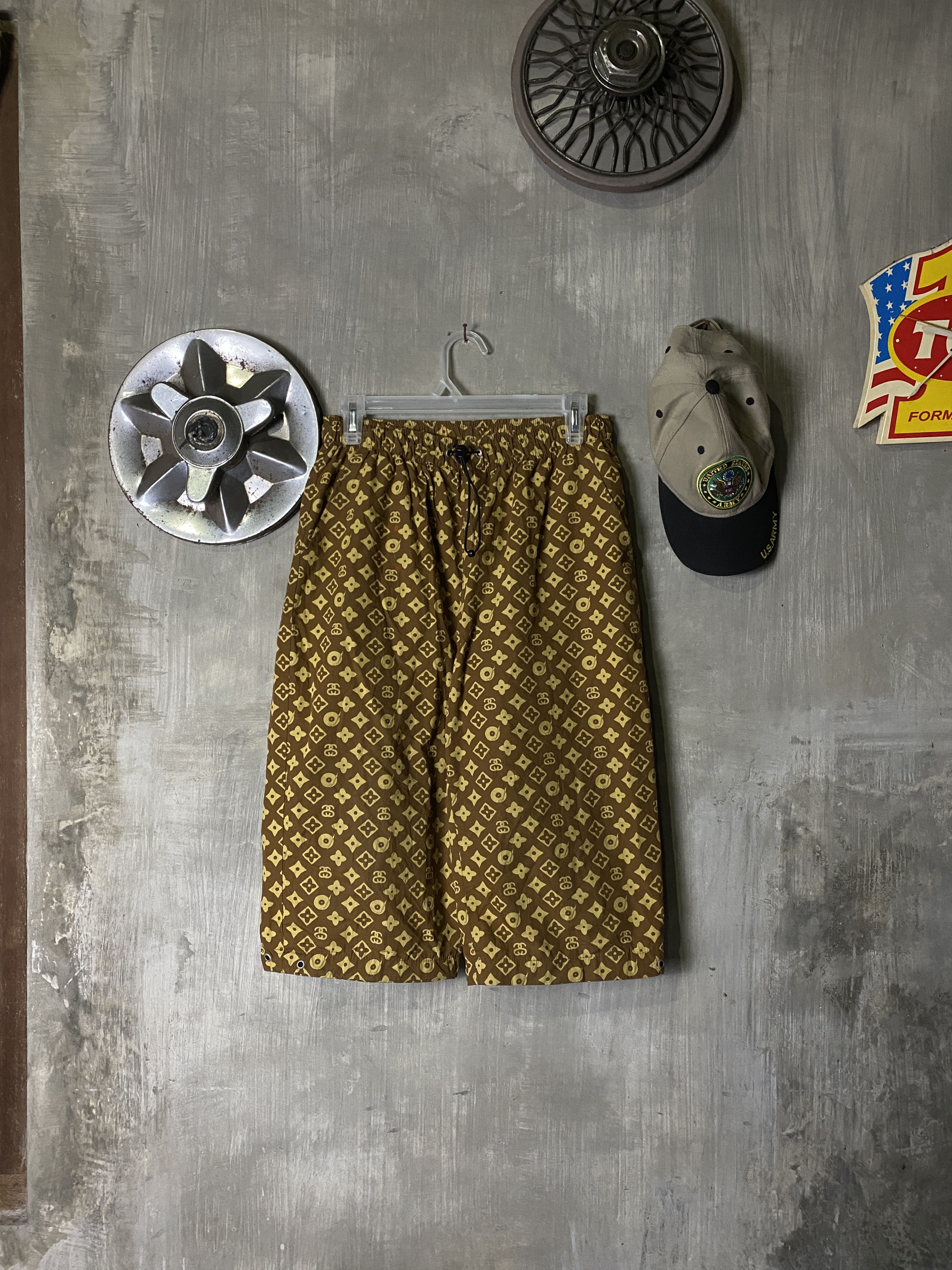 【vintage】Stussy Monogram Half-pants Stussy Monogram Pants | Grailed