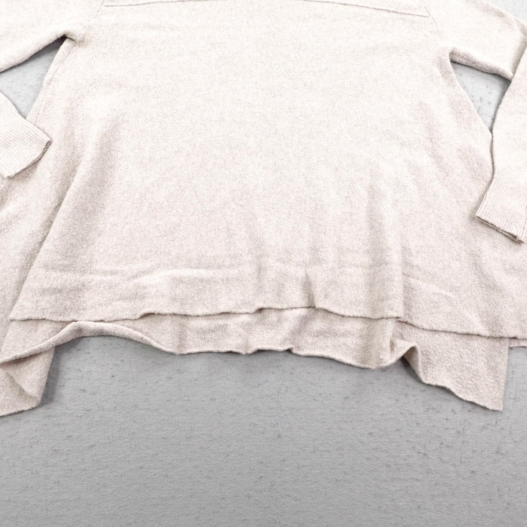Free People Free People Sweater Womens Medium Beige Turtleneck Hi Low Drape Drape Oversized Size M / US 6-8 / IT 42-44 - 3 Thumbnail