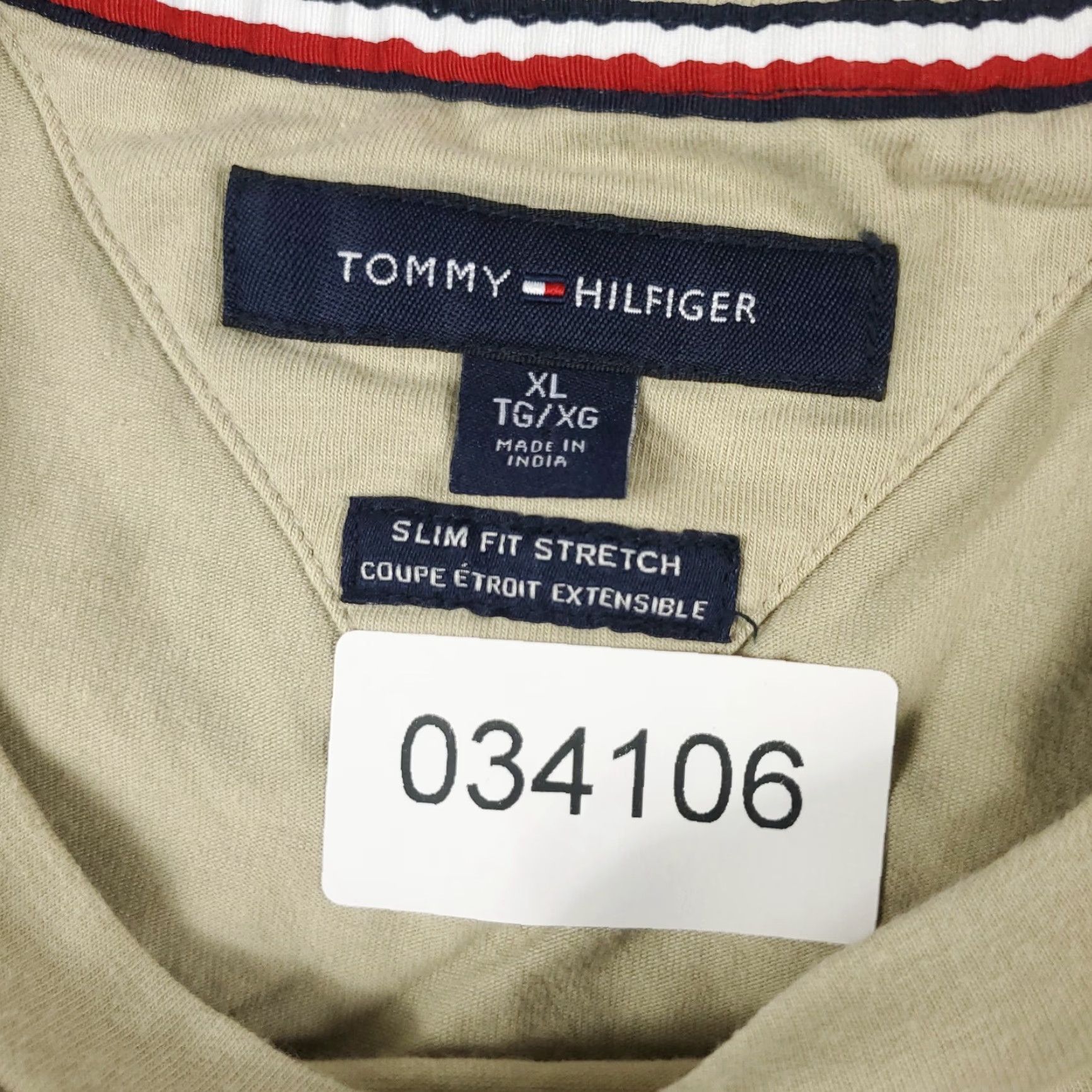 Tommy Hilfiger TOMMY HILFIGER Casual T-Shirt Mens XL Beige Short Sleeve Classic American Size US XL / EU 56 / 4 - 7 Thumbnail