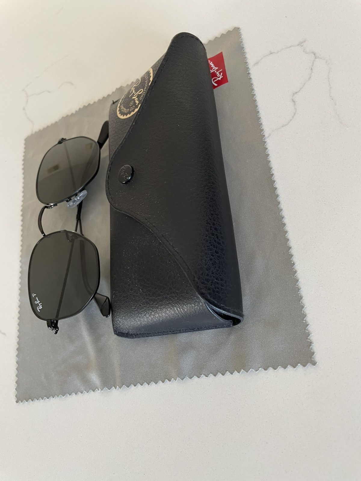 RayBan Ray Ban RayBan Polarized Hexagonal Black Green 51-21 Size ONE SIZE - 3 Thumbnail