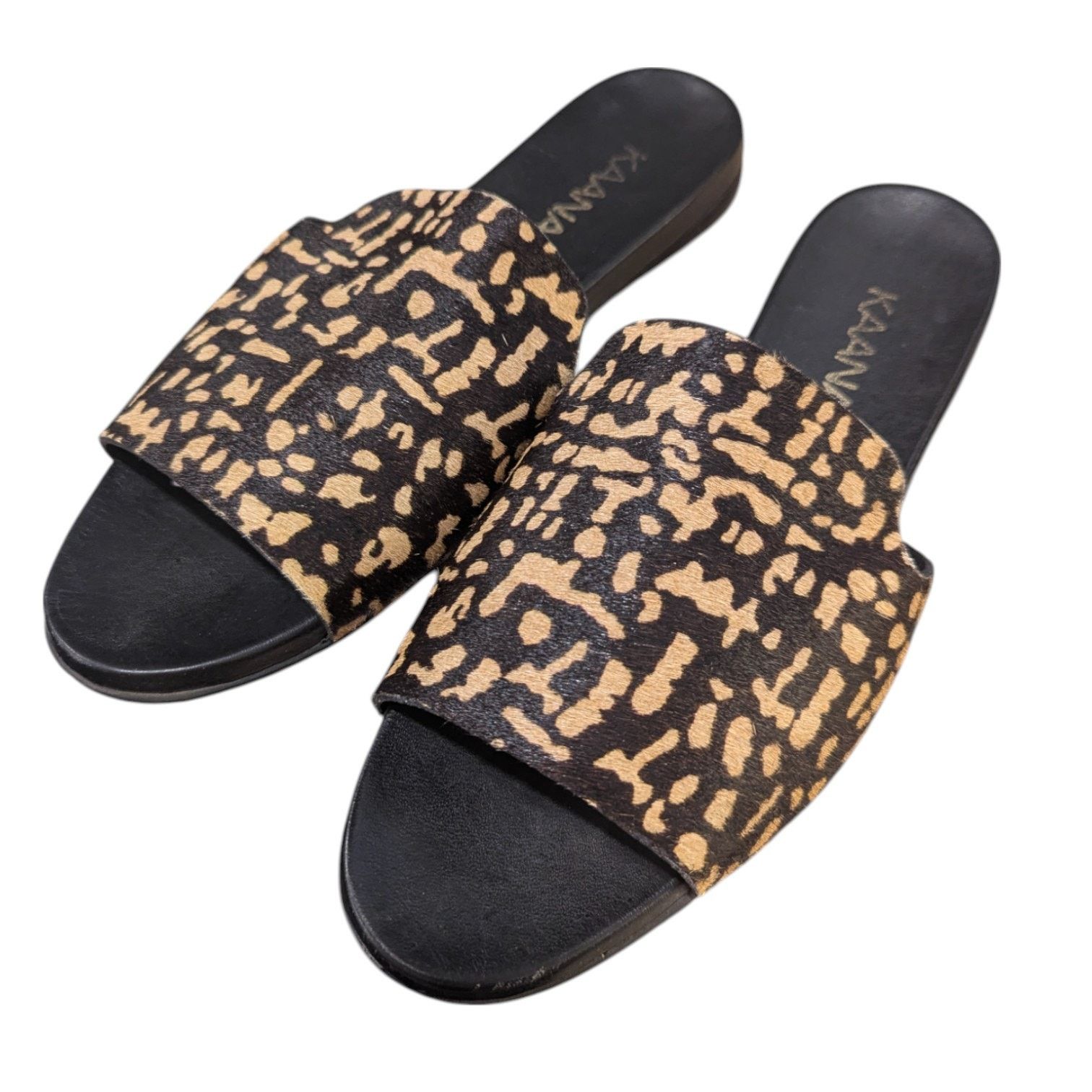 Anthropologie KAANAS Leticia Pony Slide Leather Calfskin Open Toe Sandal Size US 9 / IT 39 - 1 Thumbnail