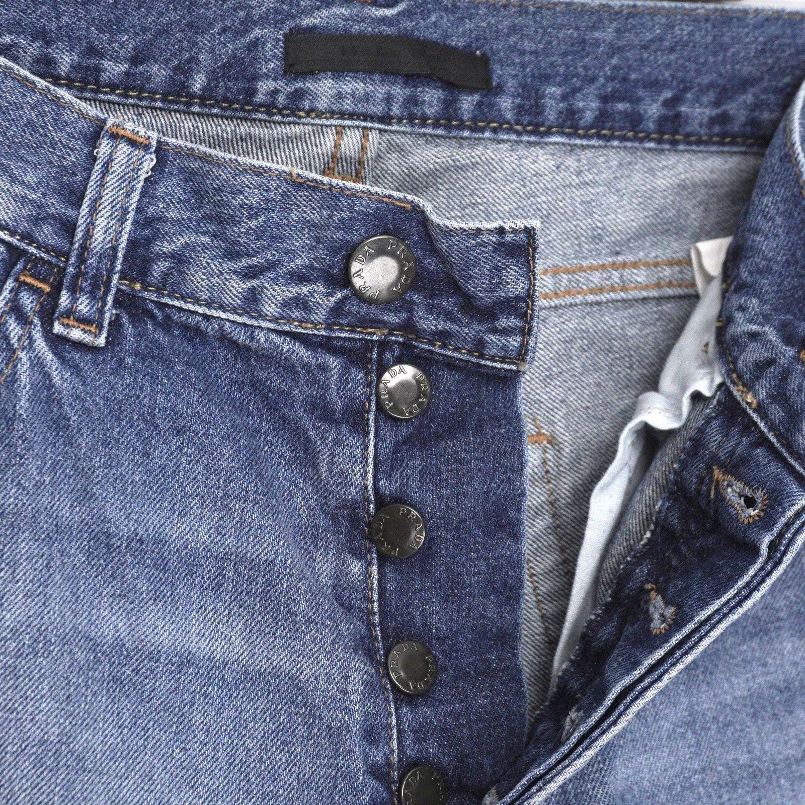 Prada Prada 2000 Linea Rossa Tab Patchwork Indigo Denim Pant Jeans Size US 29 - 7 Thumbnail