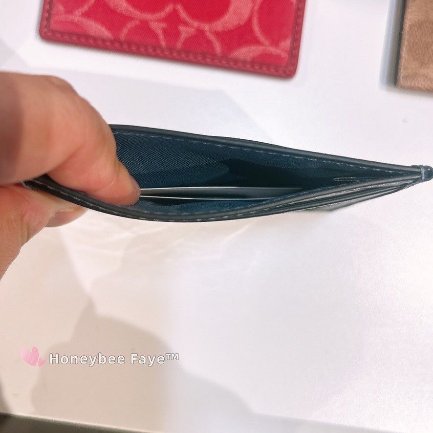 Coach Slim Id Card Case In Signature Denim CDF46 Size ONE SIZE - 4 Thumbnail