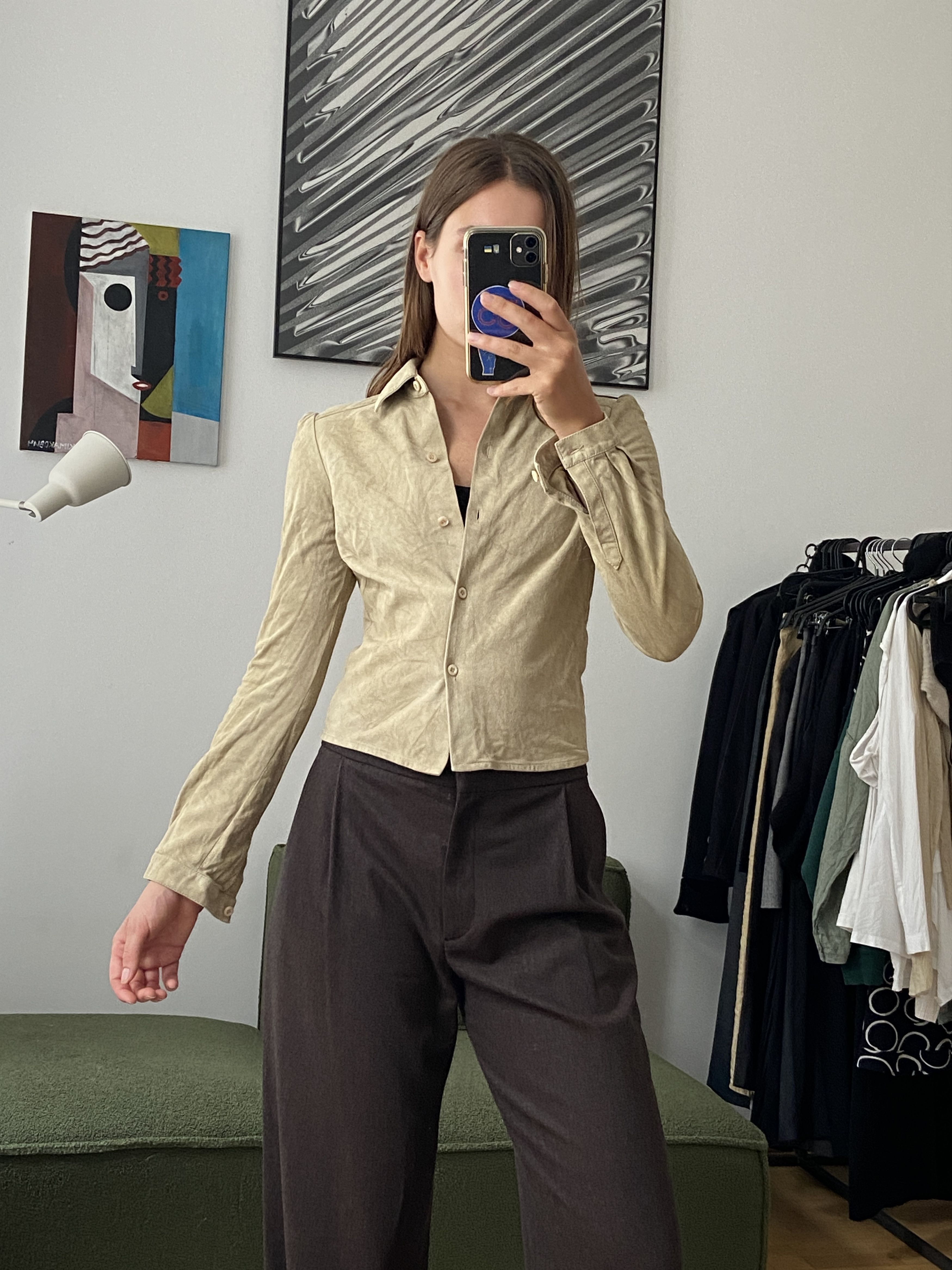 Vintage Prada Fall 99 suede leather shirt | Grailed