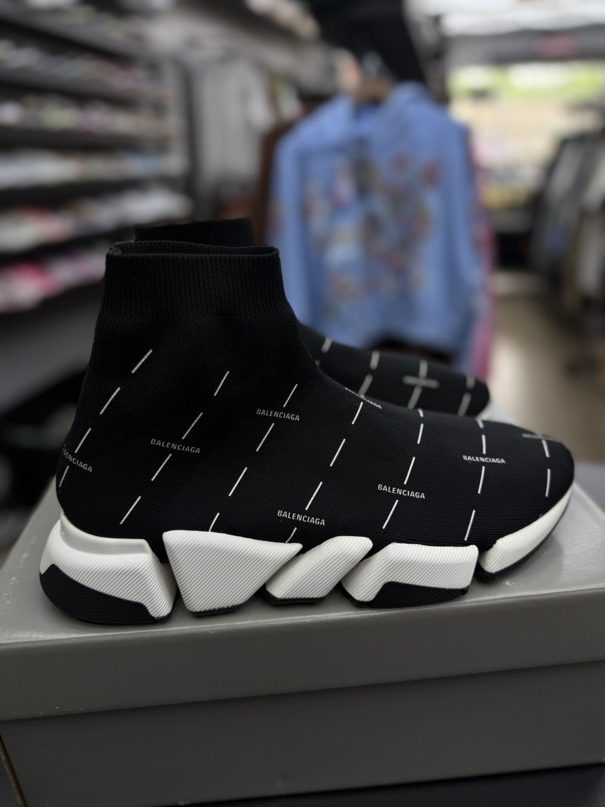 Balenciaga Balenciaga Sock Runner High Top Black White 44EU/11US $995 Size US 11 / EU 44 - 6 Thumbnail