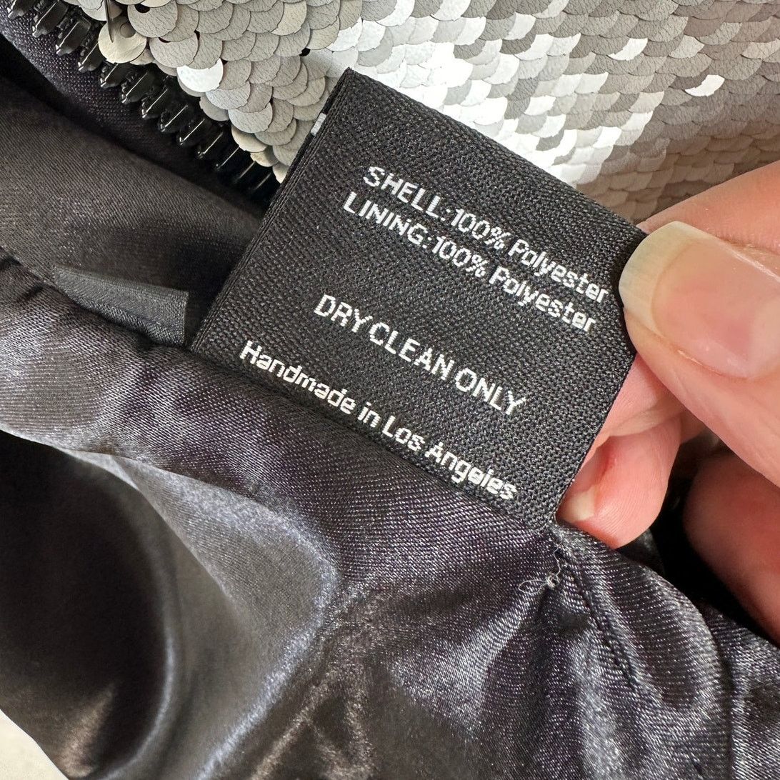 Libertine Libertine Silver Black Sequin Long Sleeve Bomber Jacket XL Size XL / US 12-14 / IT 48-50 - 12 Thumbnail