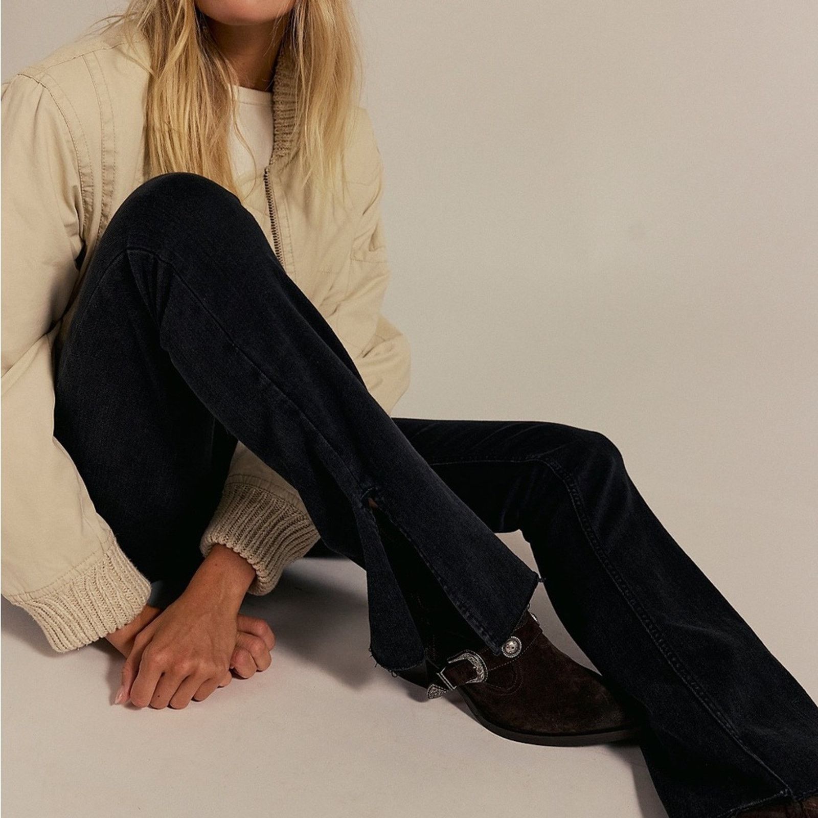 Free People Free People We The Free Slit Slim Flare Jeans Womens 26 Size 26" / US 2 / IT 38 - 4 Thumbnail