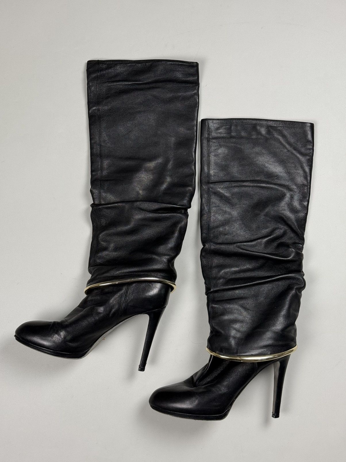 Sergio Rossi Sergio Rossi Ladies Leather Over The Knee Heeled Boots Size US 8.5 / IT 38.5 - 8 Thumbnail