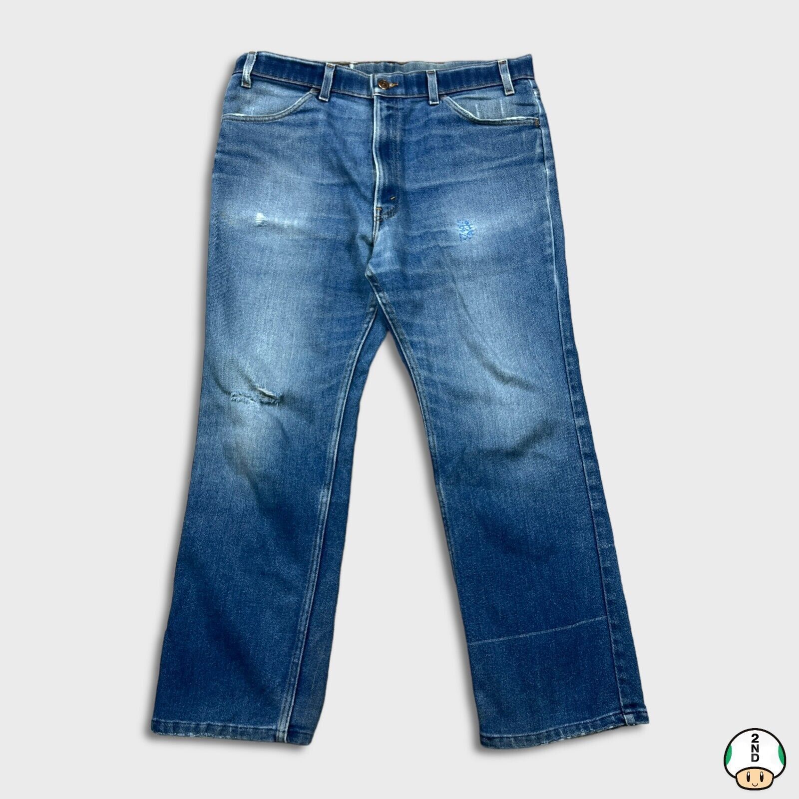 Levi's × Vintage VTG Levi's Jeans 37x27 Distressed Action USA Baggy 90s Denim Size US 37 - 1 Thumbnail