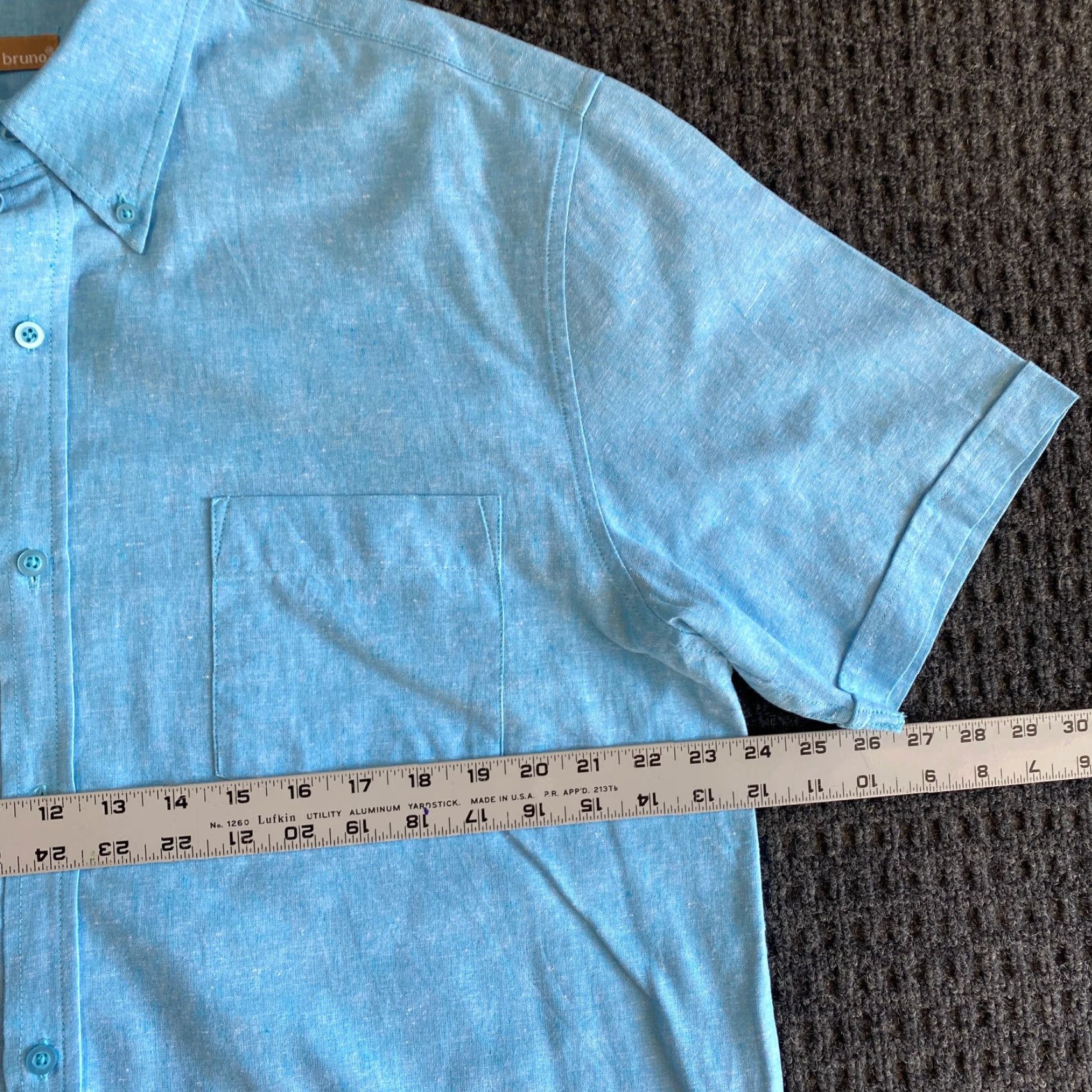 Vintage Bruno Shirt Button-Up Short Sleeve Blue XL Casual Preppy Linen Cotton Size US XL / EU 56 / 4 - 6 Thumbnail