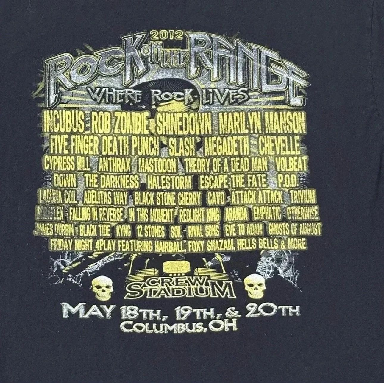 Other Rock on the Range 2012 Concert T Rob Zombe Marilyn Manson Size US XL / EU 56 / 4 - 2 Thumbnail