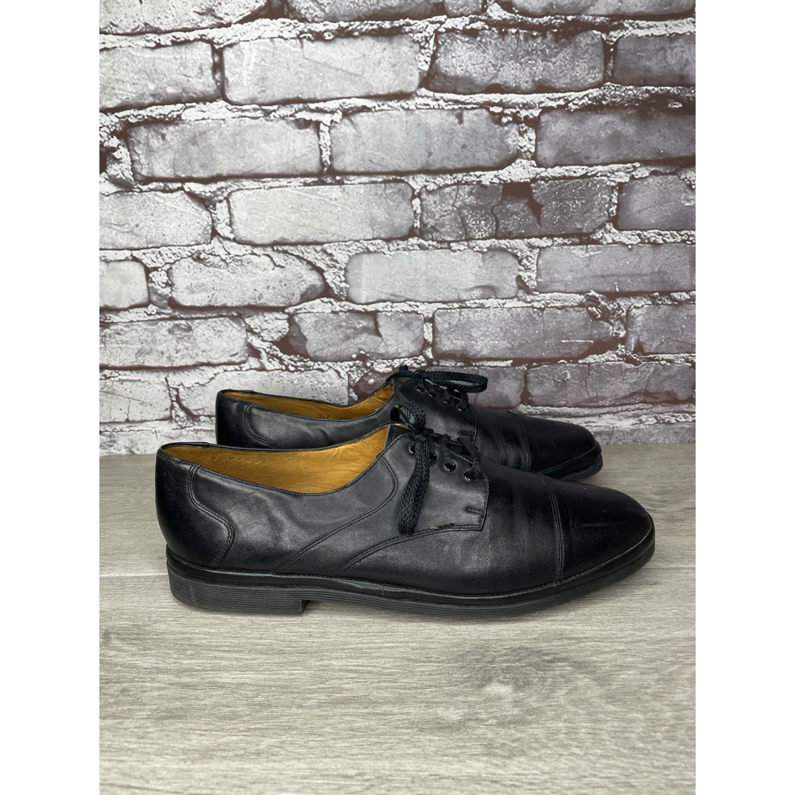 Other Michel Lazardi Black Leather Cap Toe Oxfords Lace Shoes Men Size US 11.5 / EU 44-45 - 21 Thumbnail