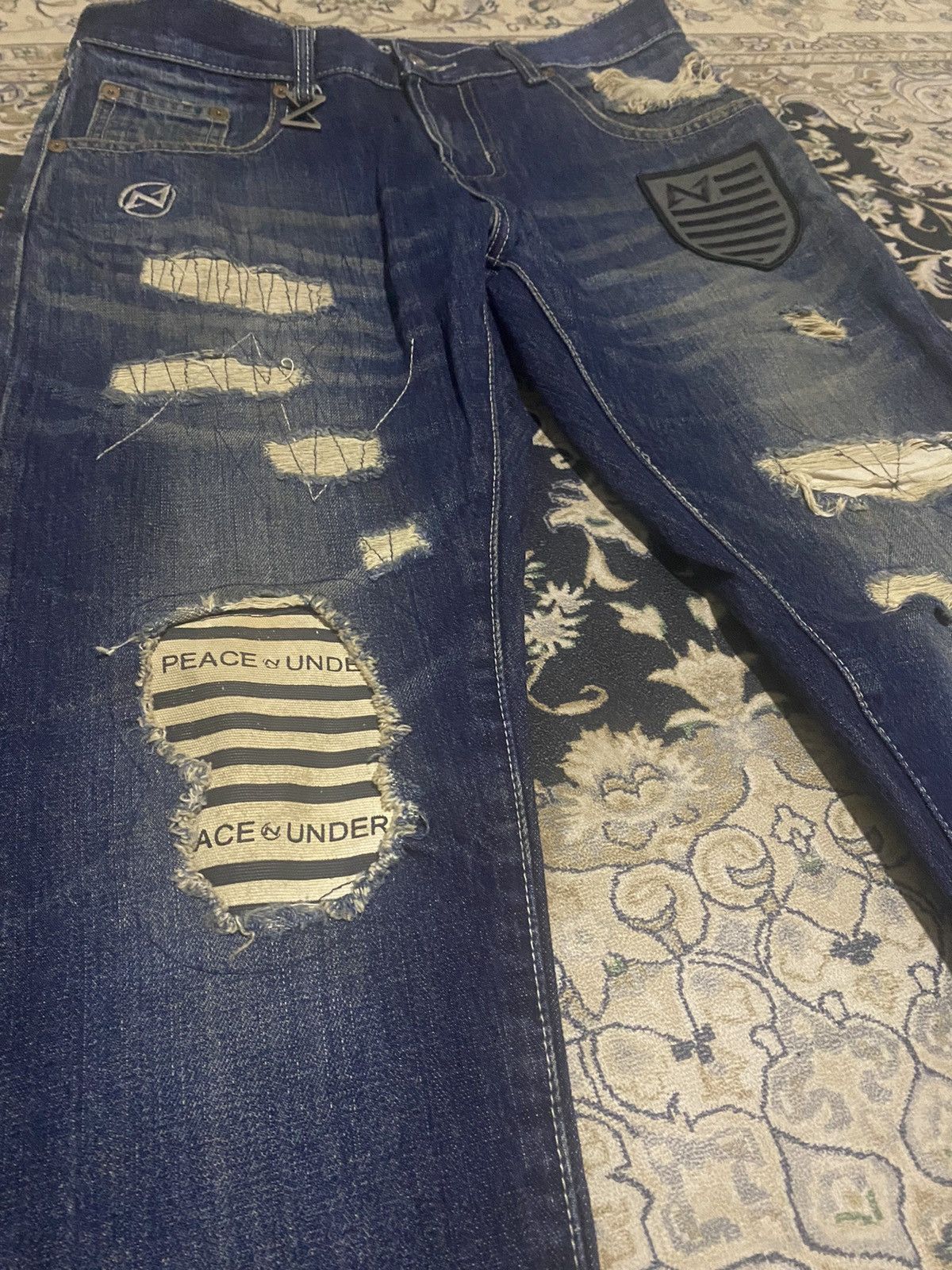Art Comes First × Designer × Japanese Brand Selvedge Jeans Undercover Inspired Reconstruct Jeans Size US 32 / EU 48 - 6 Thumbnail