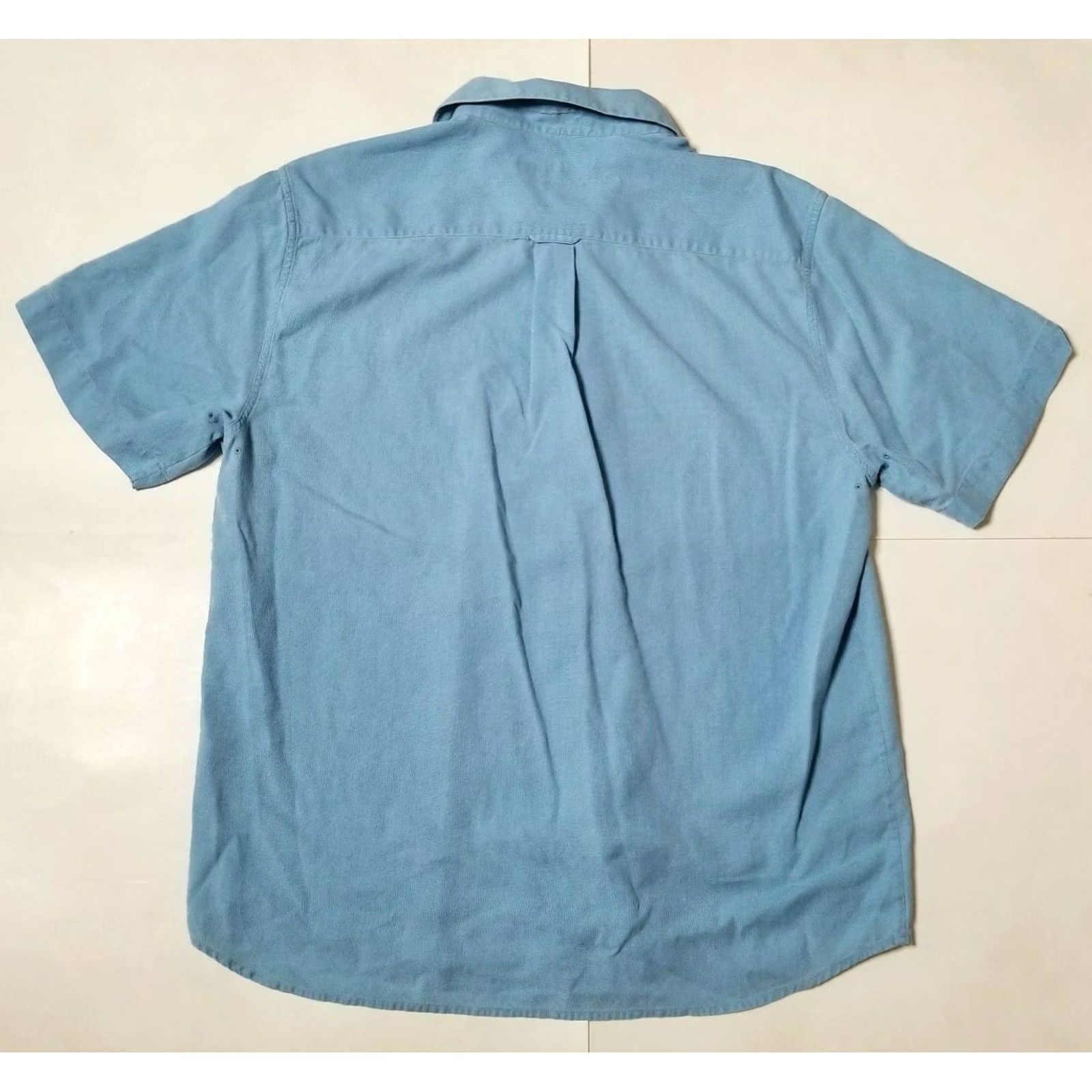 Nat Nast Nat Nast Mens L Silk Cotton Blend Button Front Shirt Blue Breathable Flaws Size US L / EU 52-54 / 3 - 2 Thumbnail
