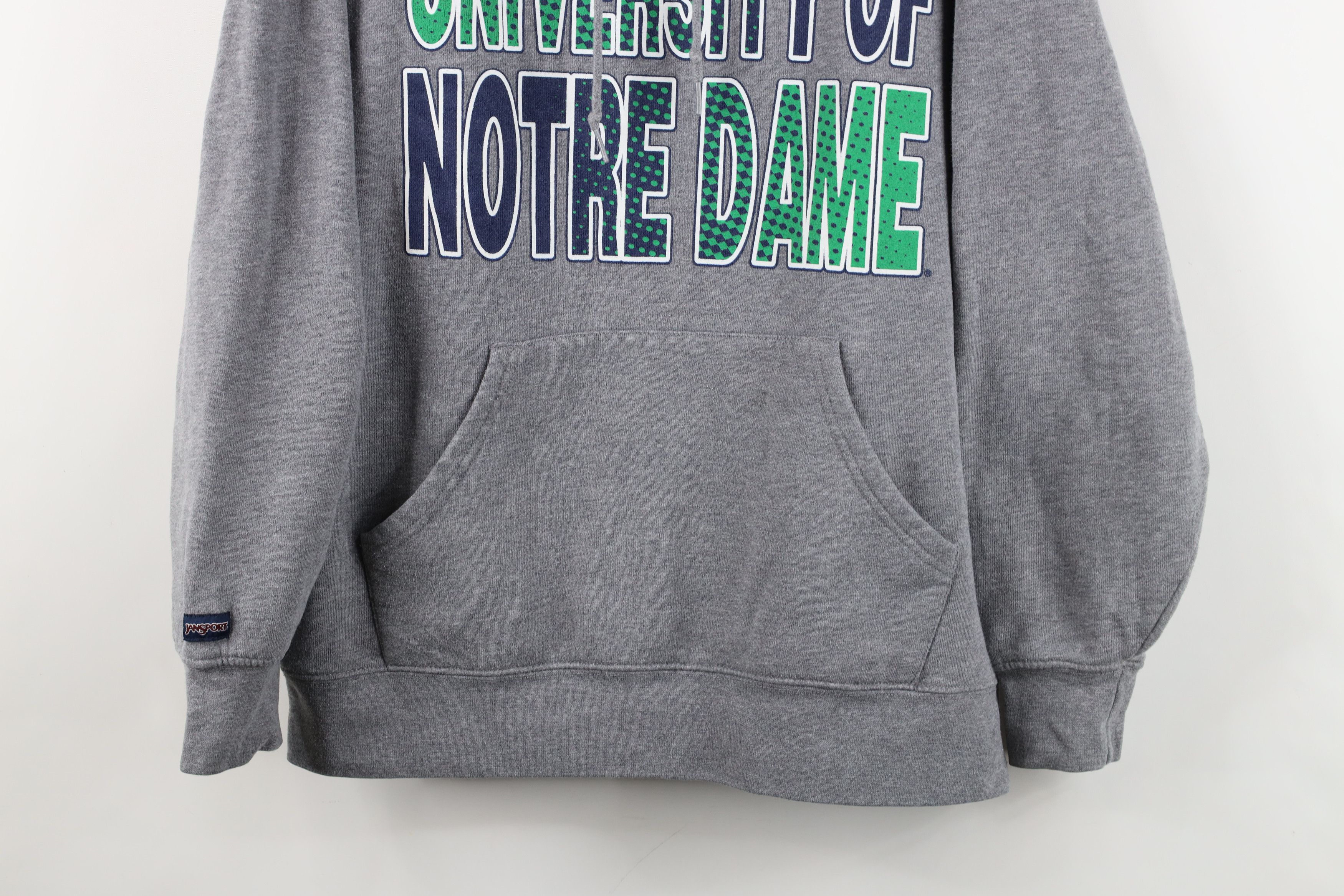 Vintage Vintage 90s Notre Dame University Hoodie Sweatshirt Gray Size L / US 10 / IT 46 - 3 Thumbnail