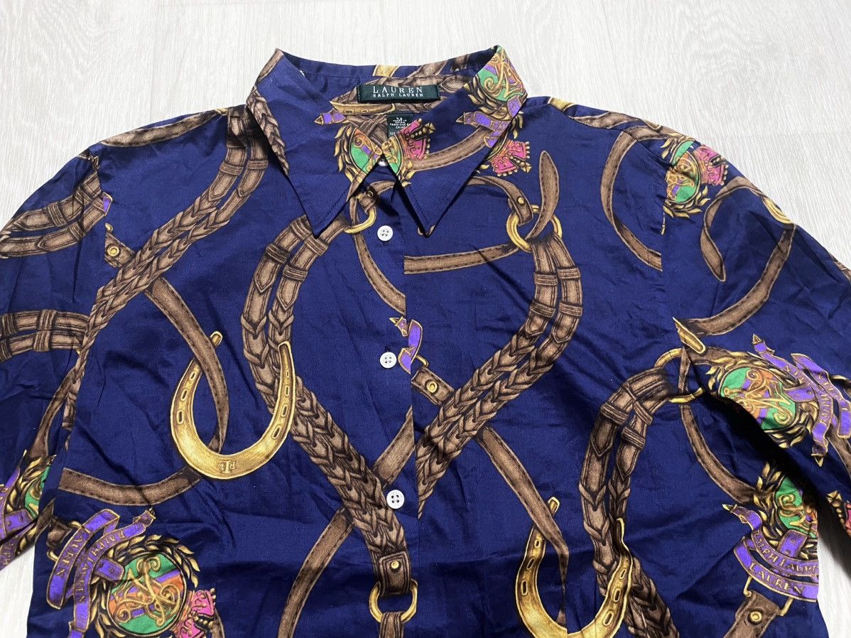 Lauren Ralph Lauren Ralph Lauren Vintage Full Print Monogram Logo Cotton Blouse Size XL / US 12-14 / IT 48-50 - 8 Thumbnail
