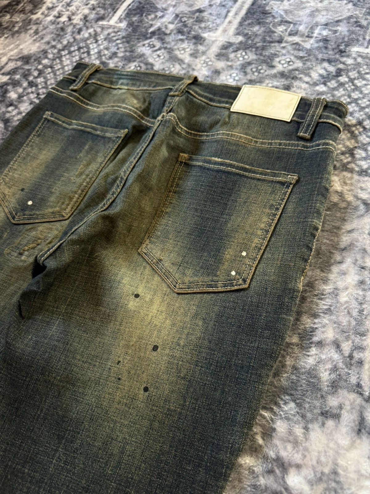 Hysteric Glamour Semantic Design Japan Mud Wash Distressed Tapered Jeans Size US 30 / EU 46 - 17 Thumbnail